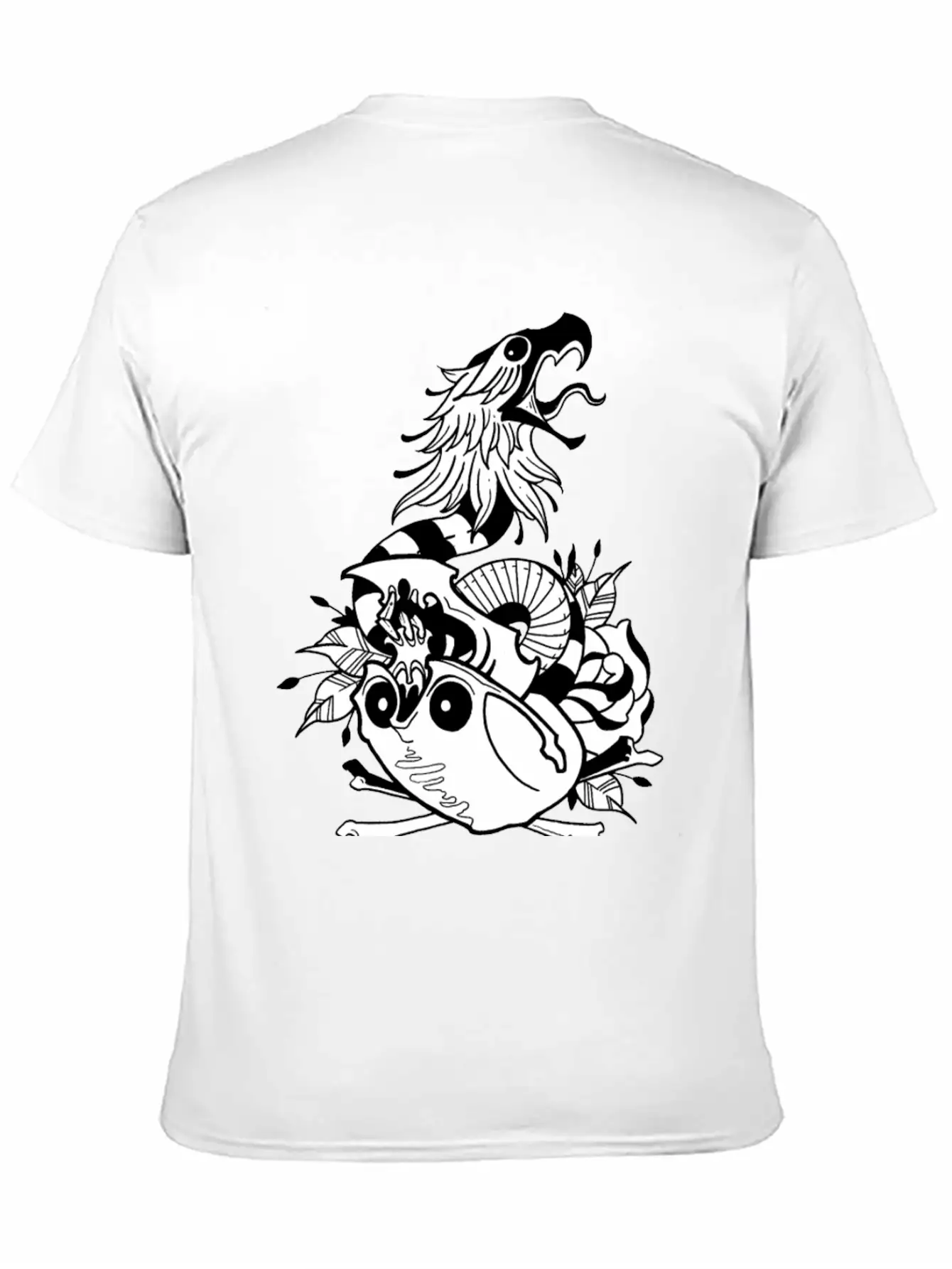 Tattoo Skull Snake Rose Eagle Mashup Essential Cotton Tee For Daily Outfits – Unisex Style