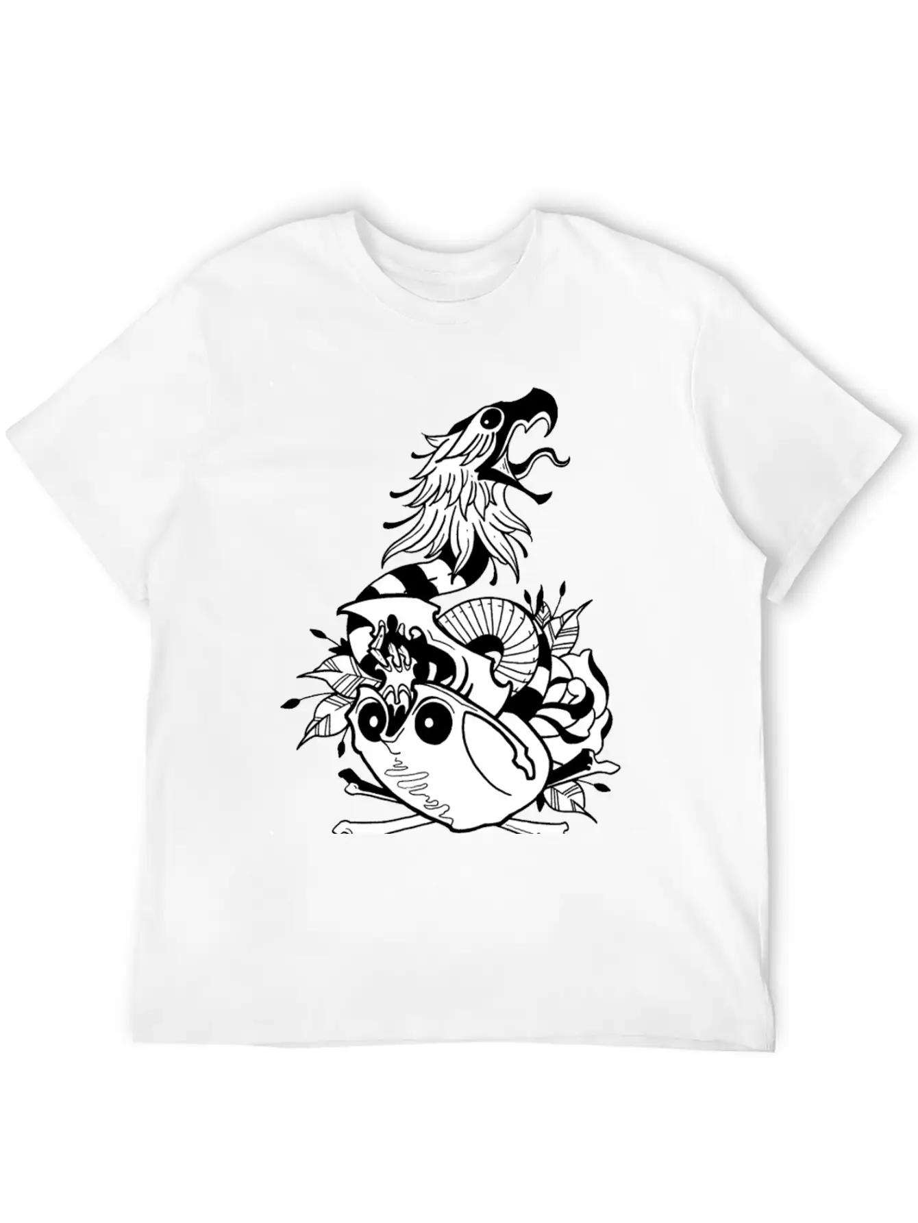 Tattoo Skull Snake Rose Eagle Mashup Essential Cotton Tee For Daily Outfits – Unisex Style
