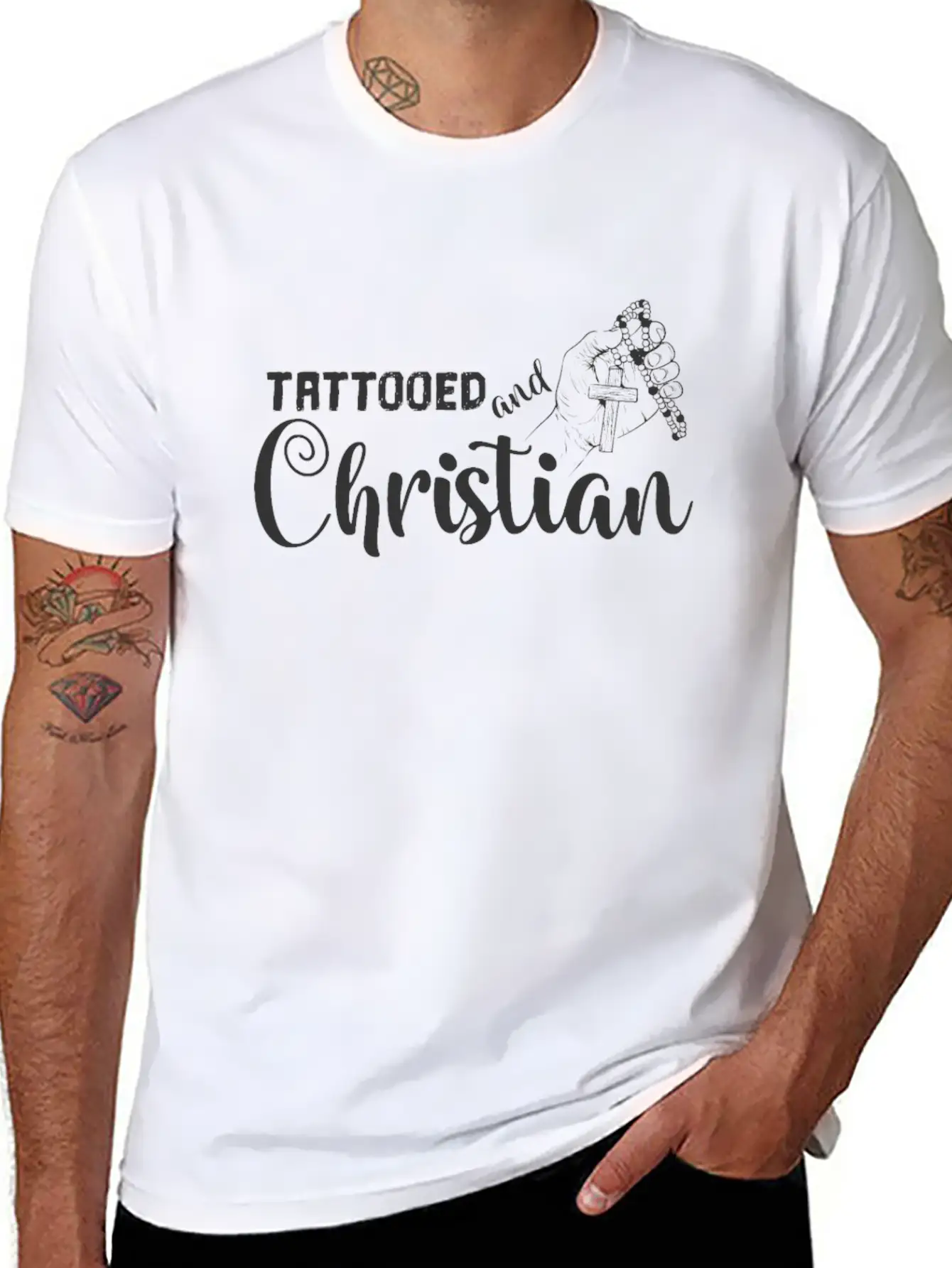Tattooed And Christian Tattoo Basic Graphic T-Shirt – Daily Comfort In Soft Cotton