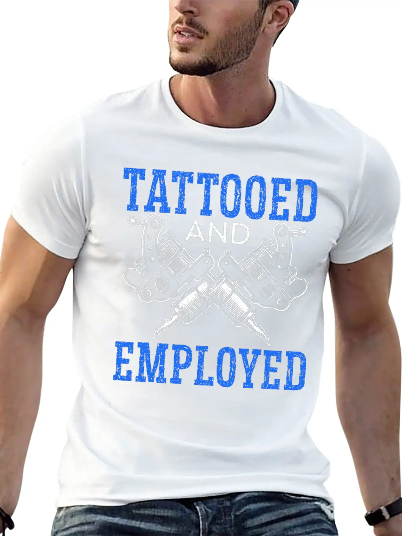 Tattooed And Employed Tattoo Tattooing Ink Junkie Modern Fit Casual T-Shirt – Clean And Versatile Design