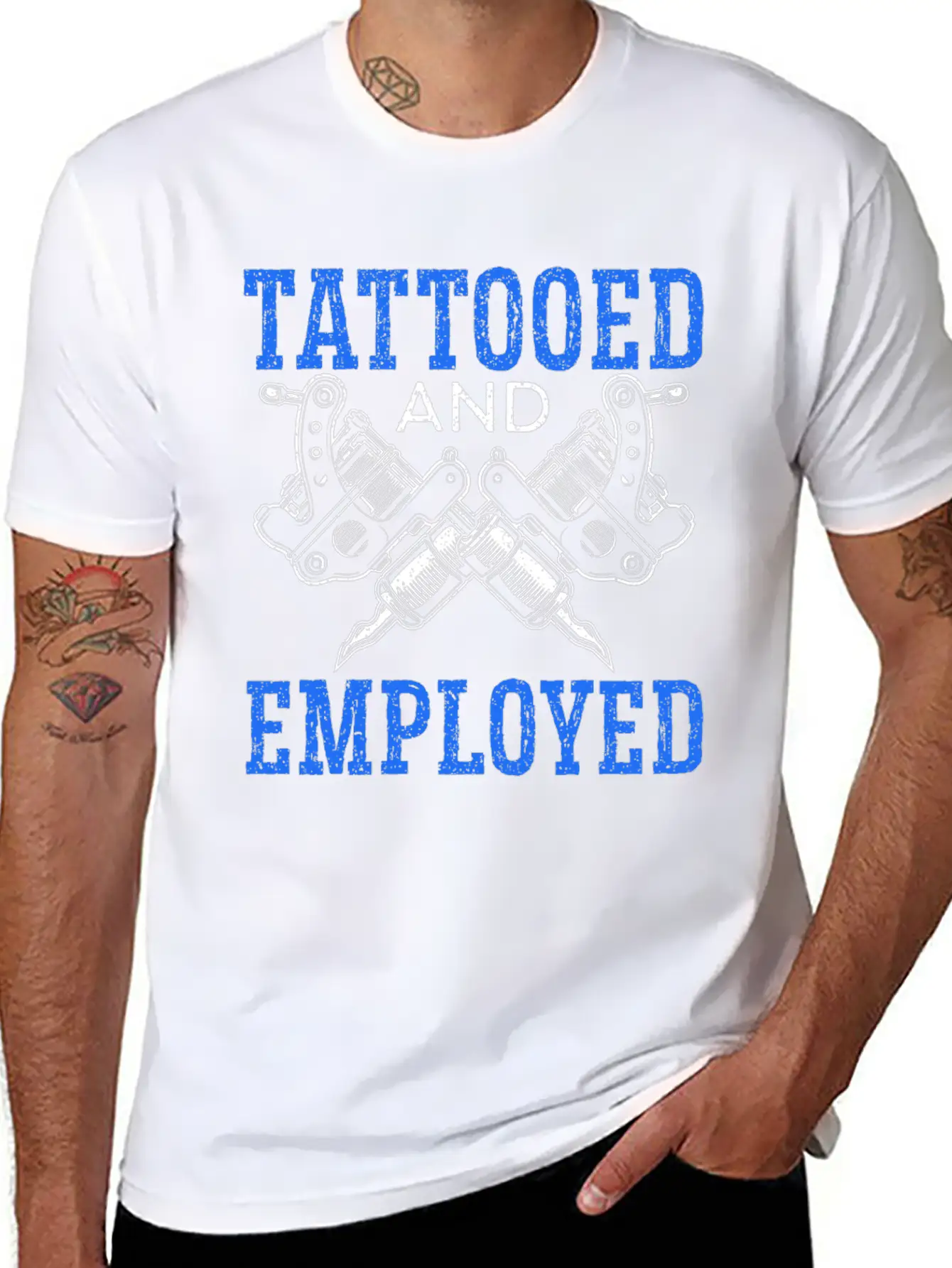 Tattooed And Employed Tattoo Tattooing Ink Junkie Modern Fit Casual T-Shirt – Clean And Versatile Design