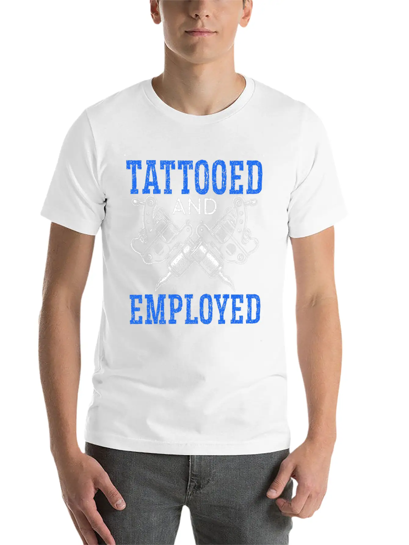 Tattooed And Employed Tattoo Tattooing Ink Junkie Modern Fit Casual T-Shirt – Clean And Versatile Design