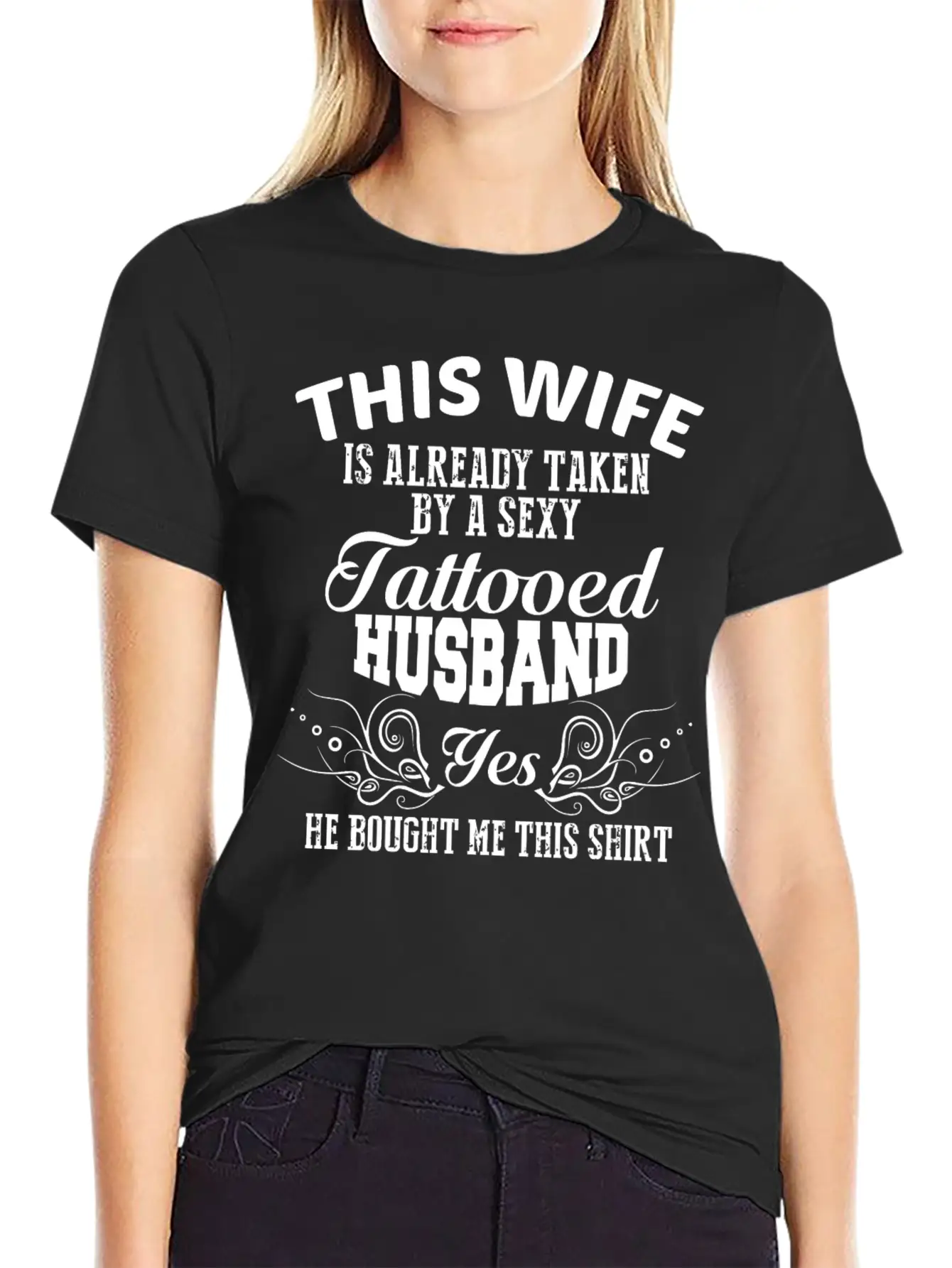 Tattooed Husband - Tattooed Husband T Shirt Lightweight Cotton T-Shirt – Daily Comfort Graphic Shirt
