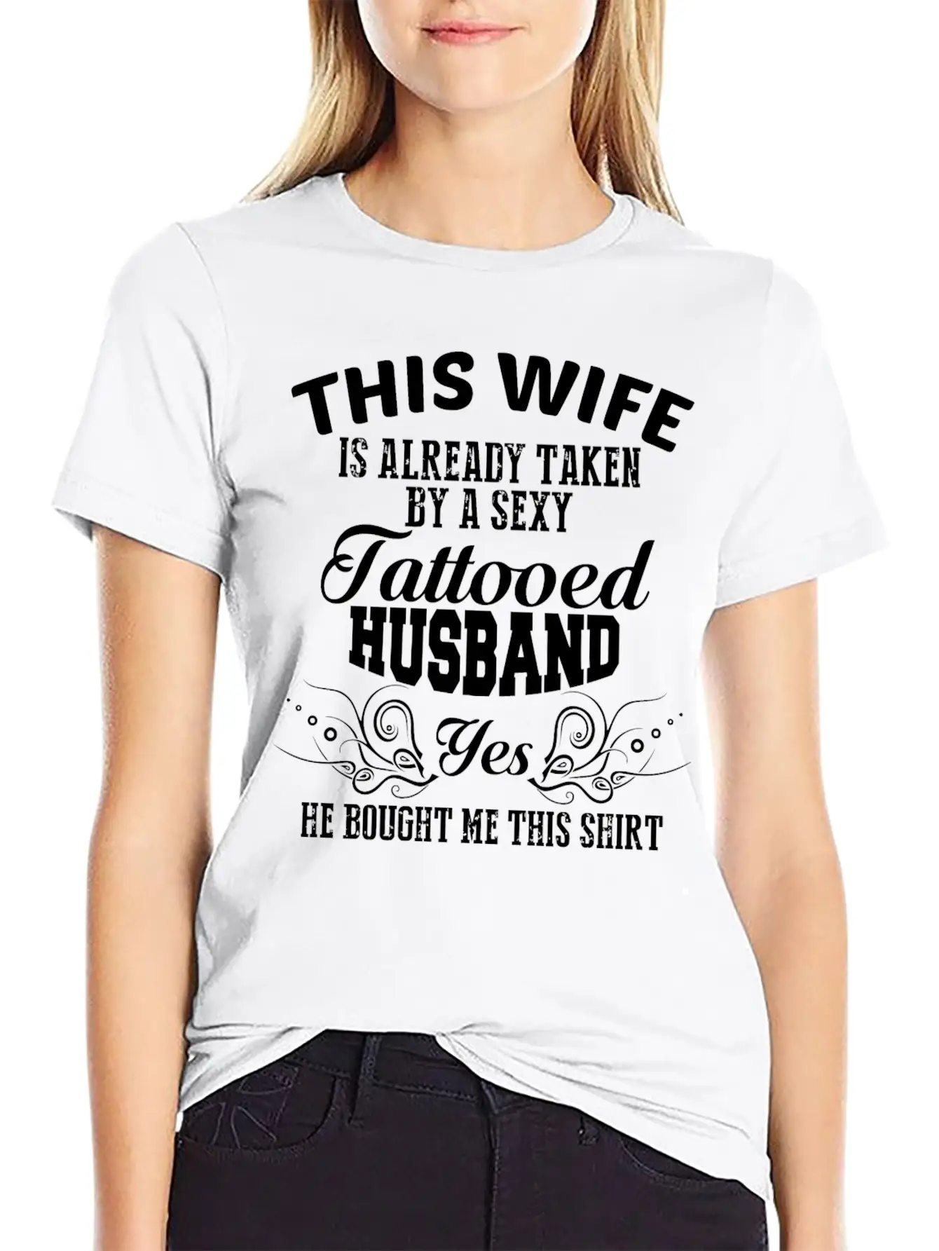 Tattooed Husband - Tattooed Husband T Shirt Lightweight Cotton T-Shirt – Daily Comfort Graphic Shirt