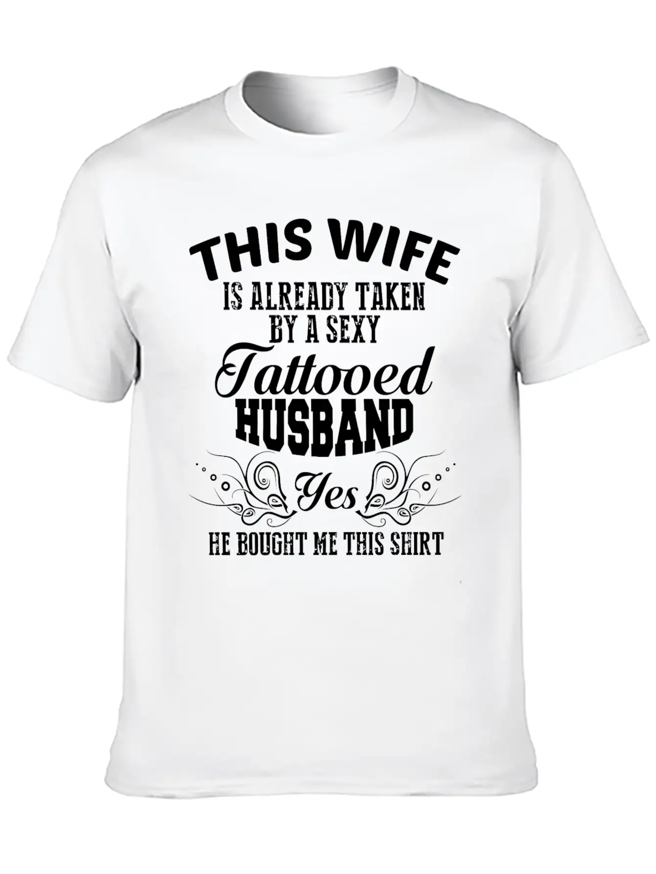 Tattooed Husband - Tattooed Husband T Shirt Lightweight Cotton T-Shirt – Daily Comfort Graphic Shirt