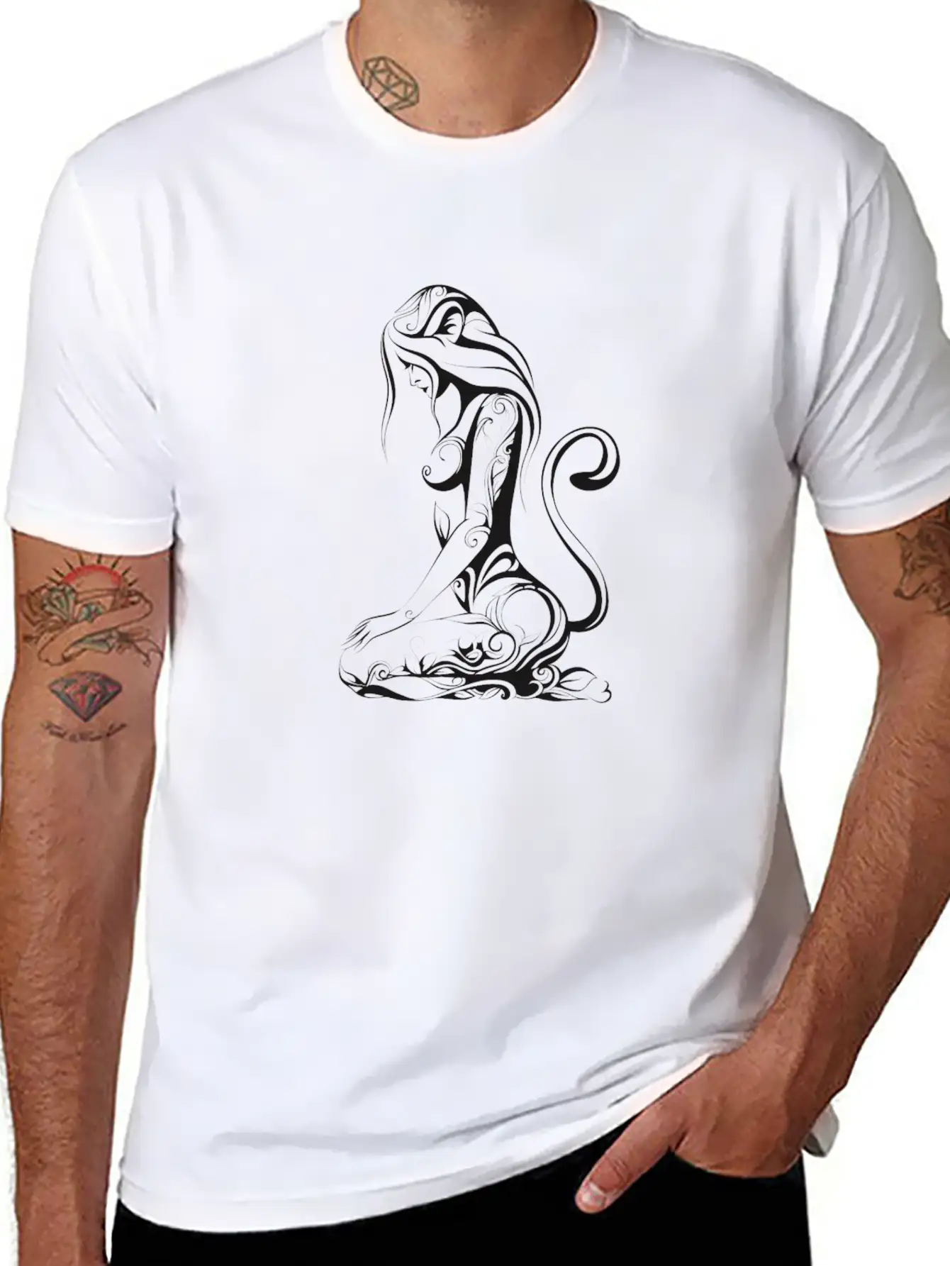 Tattooed Woman Stylish Everyday T-Shirt – Unisex Basic Cotton Tee