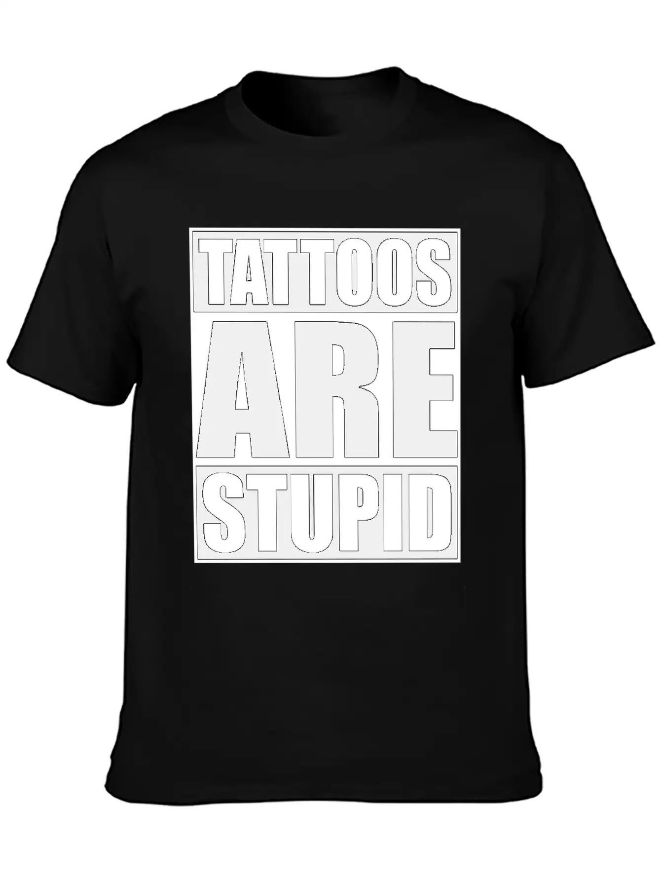 Tattoos Are Stupid Funny Anti Tattoo Lightweight Cotton T-Shirt – Daily Comfort Graphic Shirt
