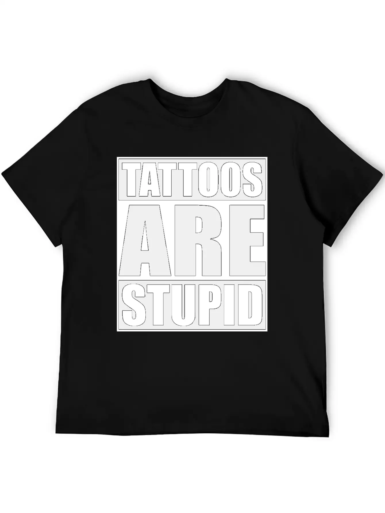 Tattoos Are Stupid Funny Anti Tattoo Lightweight Cotton T-Shirt – Daily Comfort Graphic Shirt