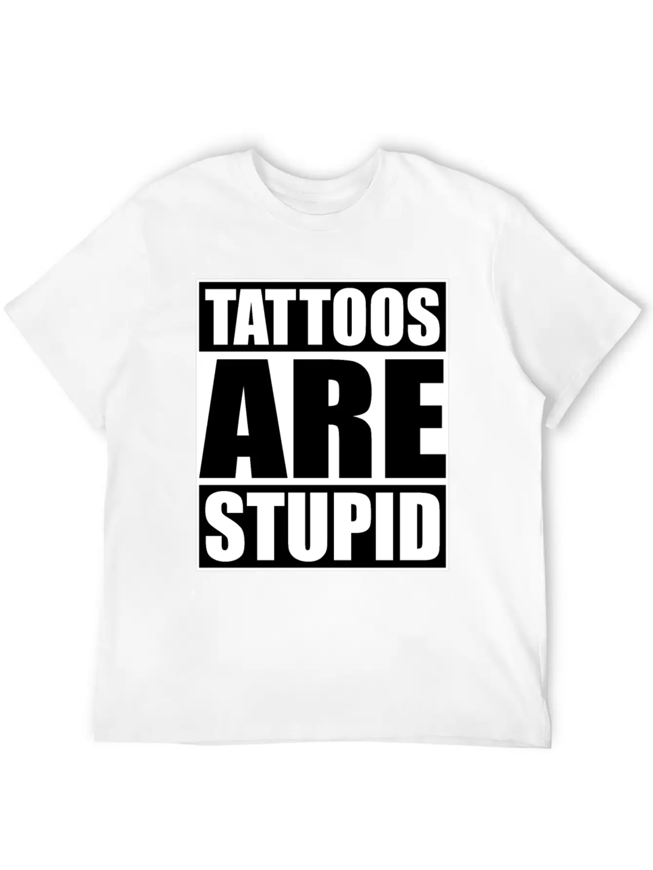 Tattoos Are Stupid Funny Anti Tattoo Lightweight Cotton T-Shirt – Daily Comfort Graphic Shirt