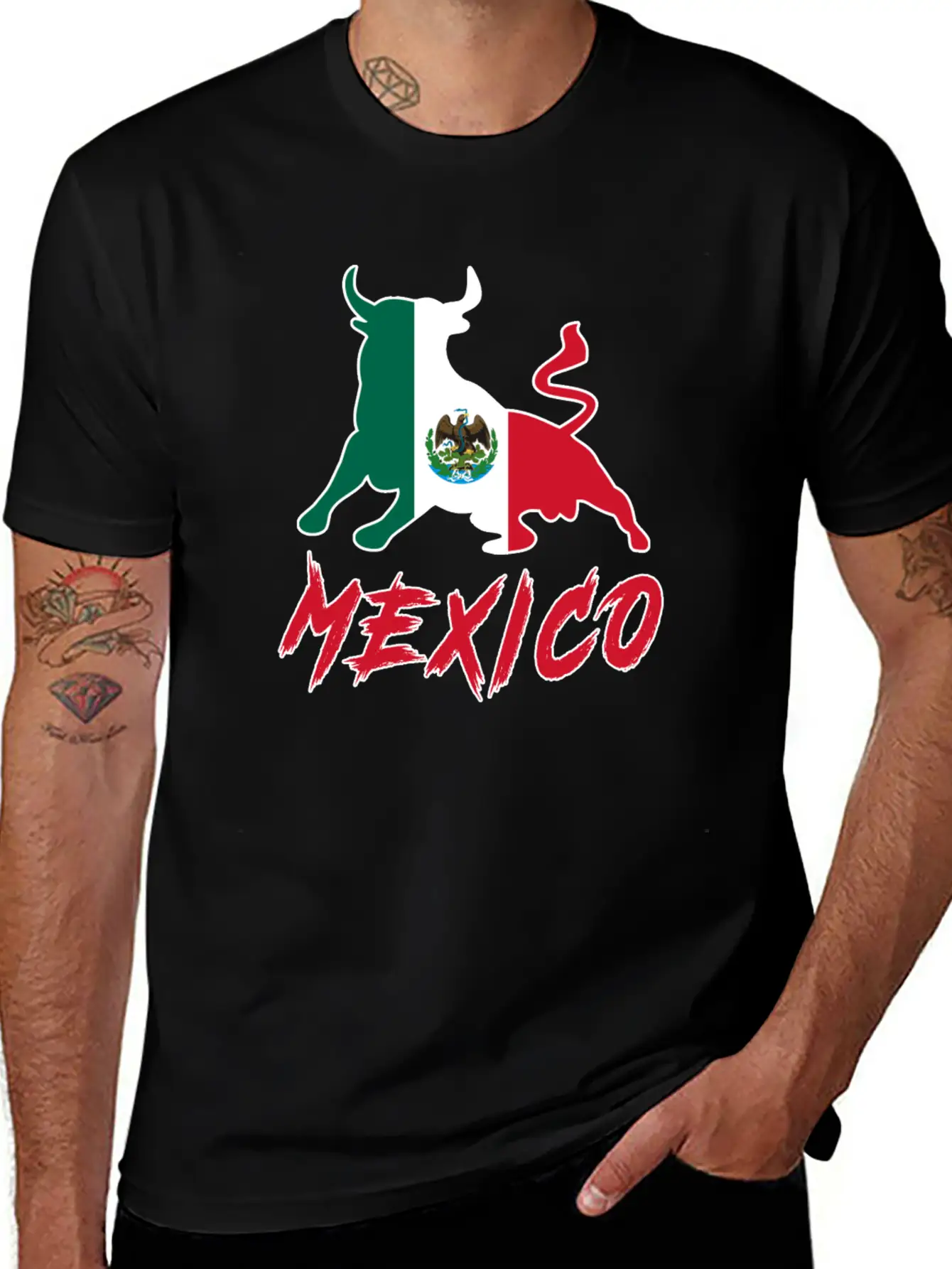 Taurus Mexico With National Flag / Gift Bull Unisex Casual T-Shirt – Clean Design For Daily Comfort