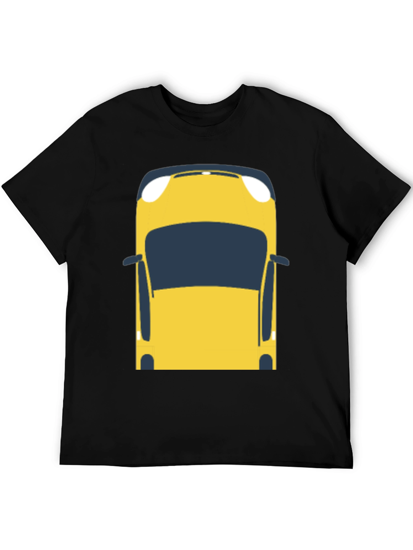 Yellow Car Graphic T-Shirt - Mens Casual Tee