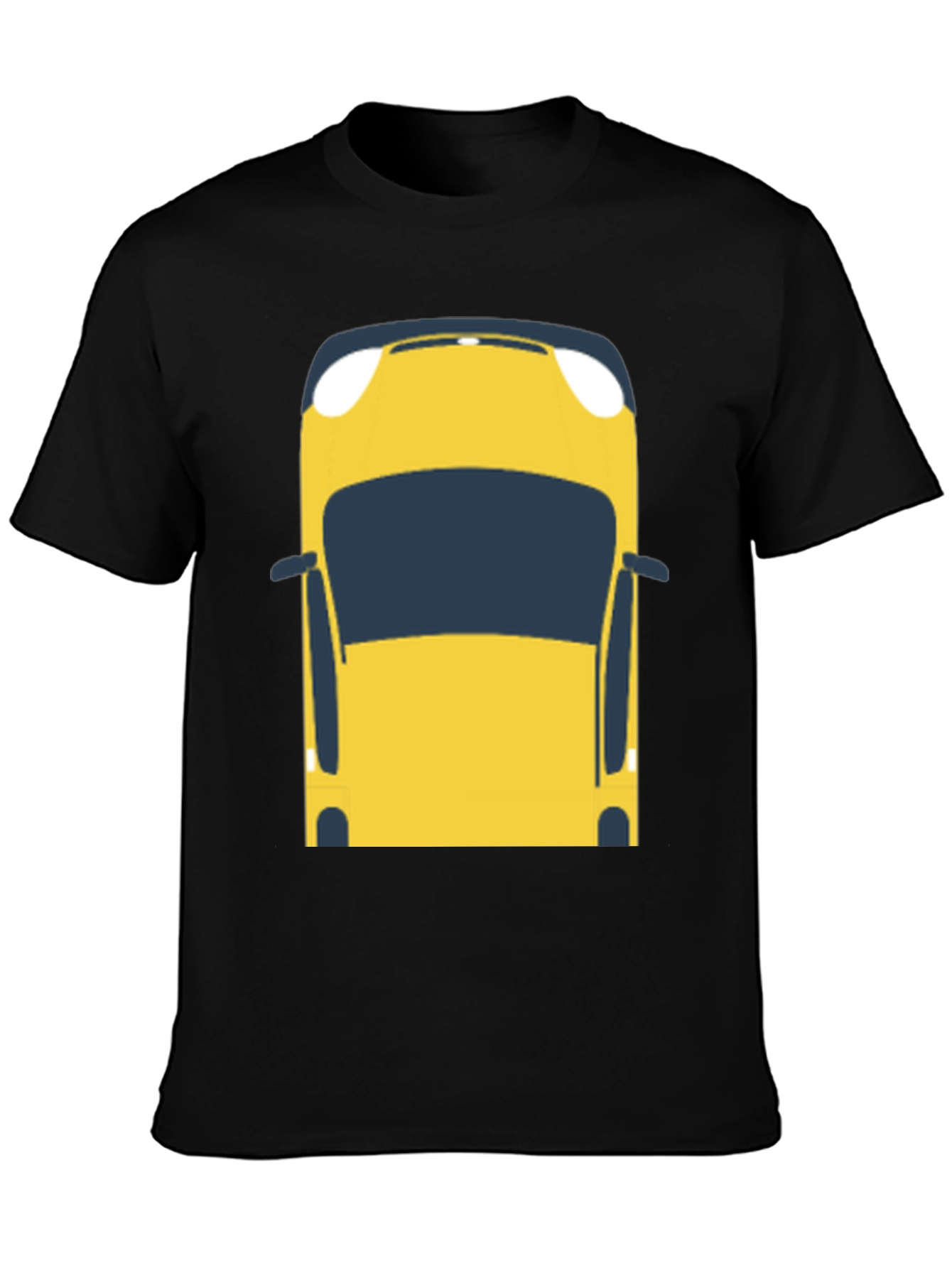 Yellow Car Graphic T-Shirt - Mens Casual Tee