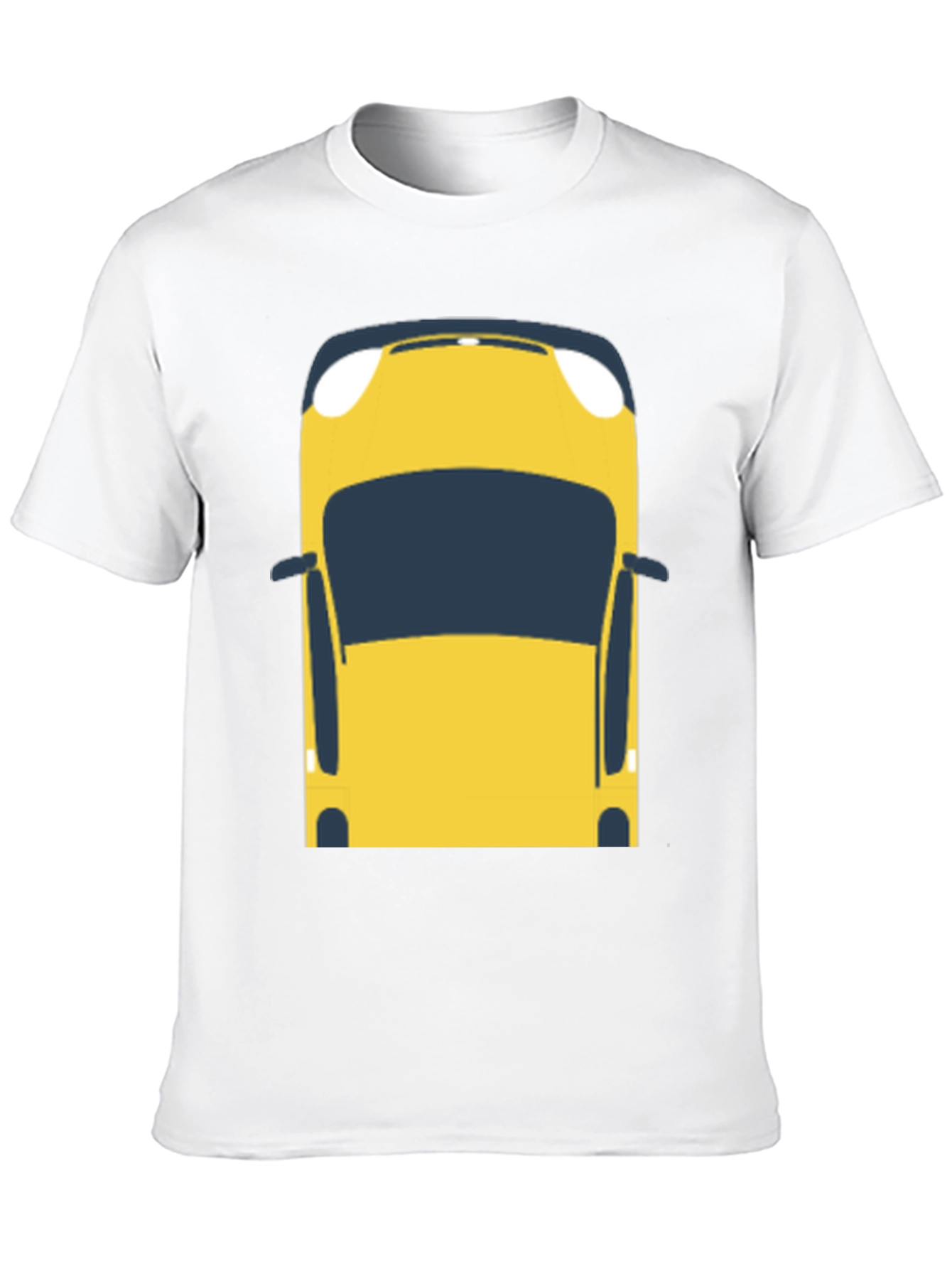 Yellow Car Graphic T-Shirt - Mens Casual Tee