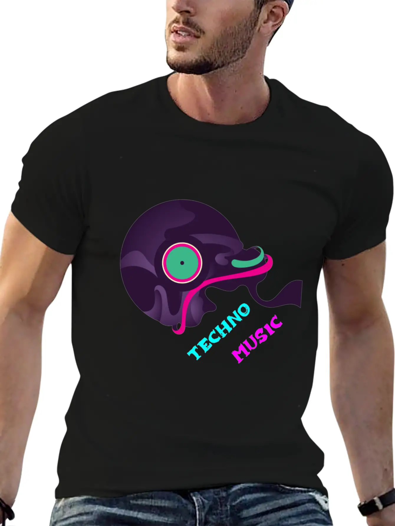 Techno Music - Drum & Bass Essential Cotton Tee For Daily Outfits – Unisex Style