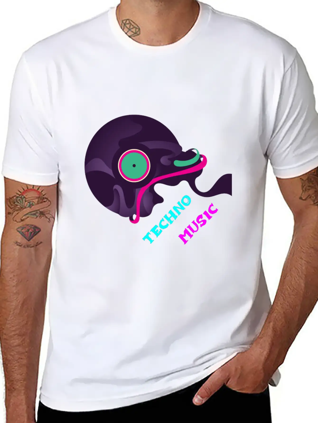 Techno Music - Drum & Bass Essential Cotton Tee For Daily Outfits – Unisex Style