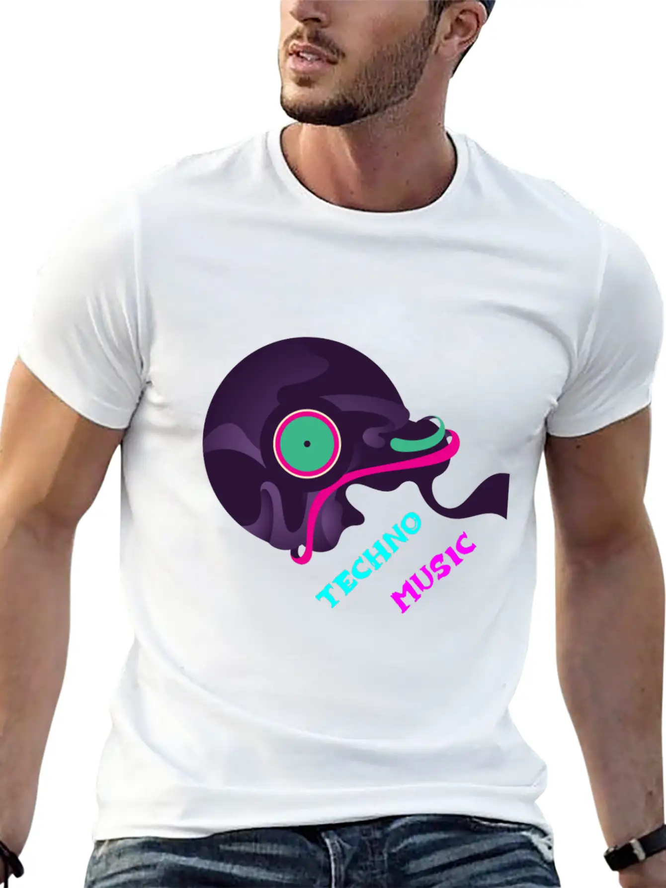 Techno Music - Drum & Bass Essential Cotton Tee For Daily Outfits – Unisex Style