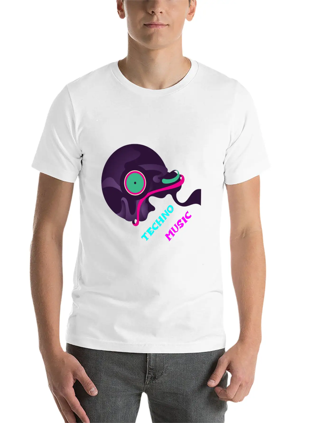 Techno Music - Drum & Bass Essential Cotton Tee For Daily Outfits – Unisex Style