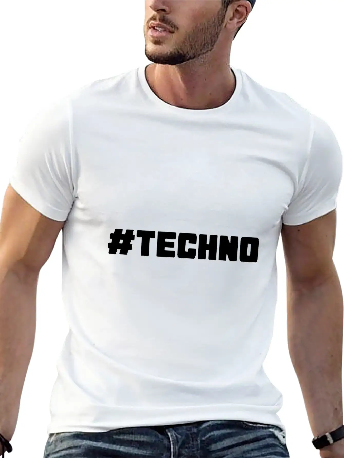 Techno - Music - # Techno # Basic Graphic T-Shirt – Daily Comfort In Soft Cotton
