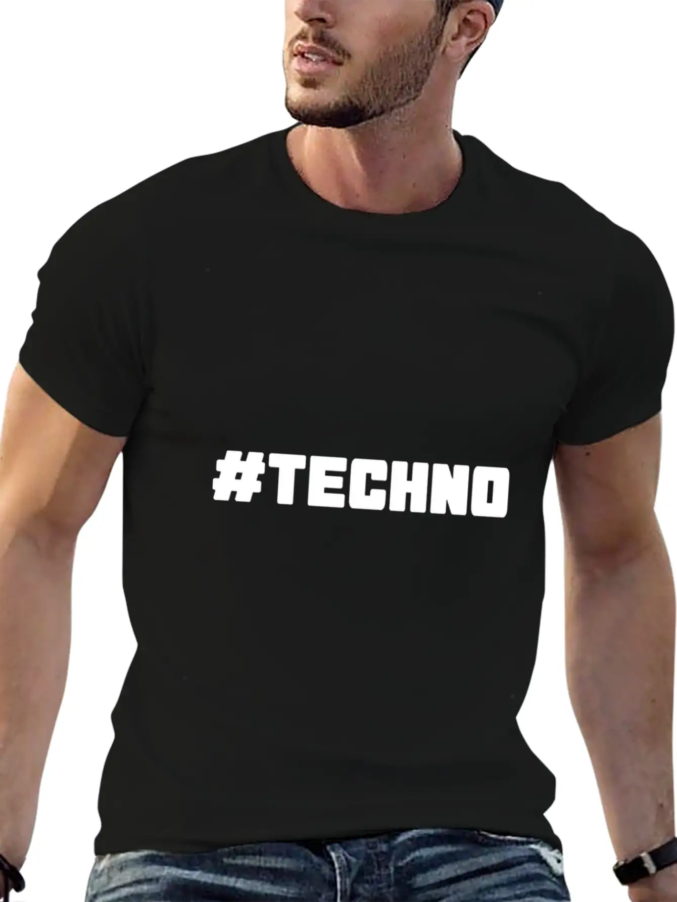 Techno - Music - # Techno # Basic Graphic T-Shirt – Daily Comfort In Soft Cotton