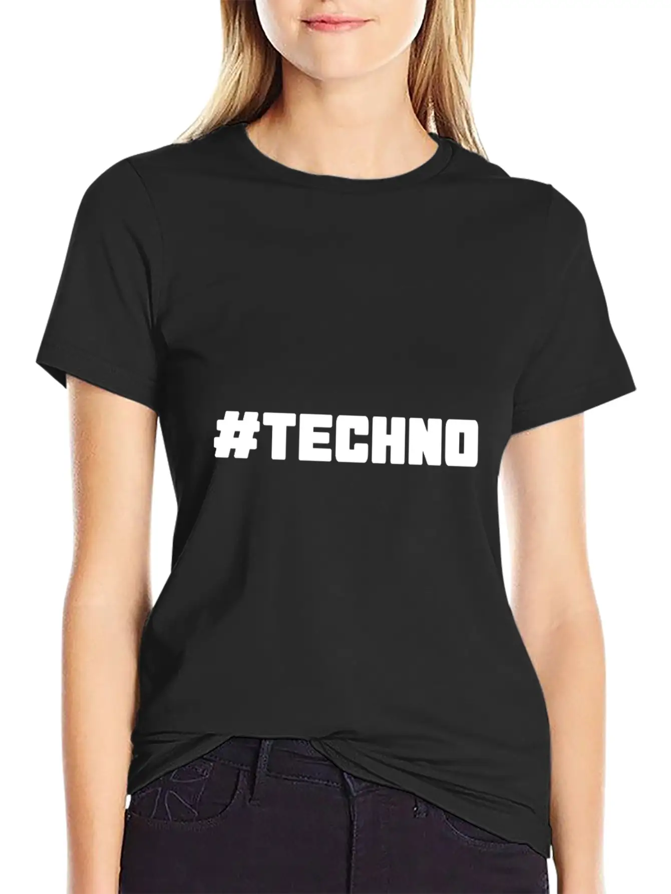 Techno - Music - # Techno # Basic Graphic T-Shirt – Daily Comfort In Soft Cotton