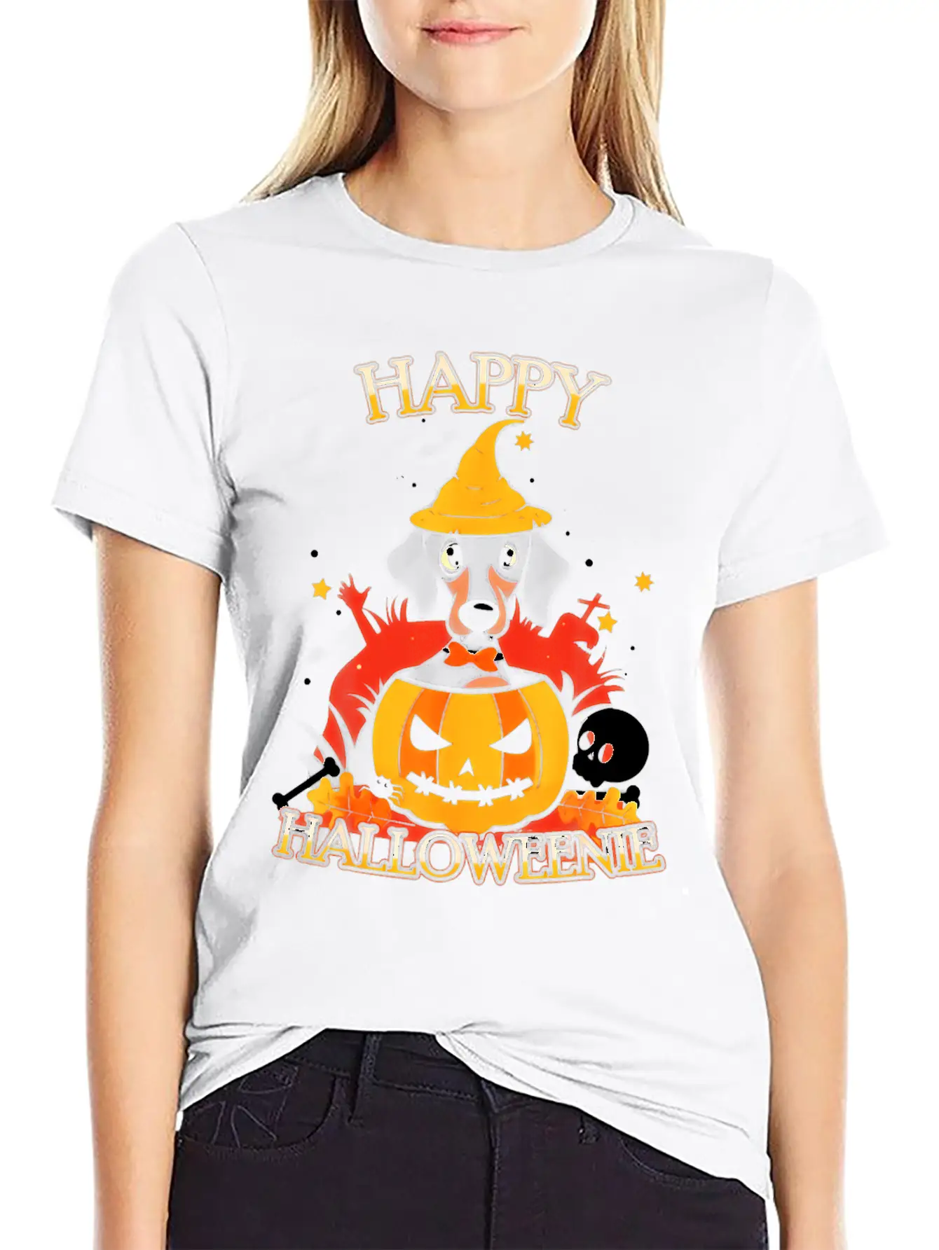 Teckel Halloween Shirt Halloweenie Costume Drôle Modern Fit Casual T-Shirt – Clean And Versatile Design