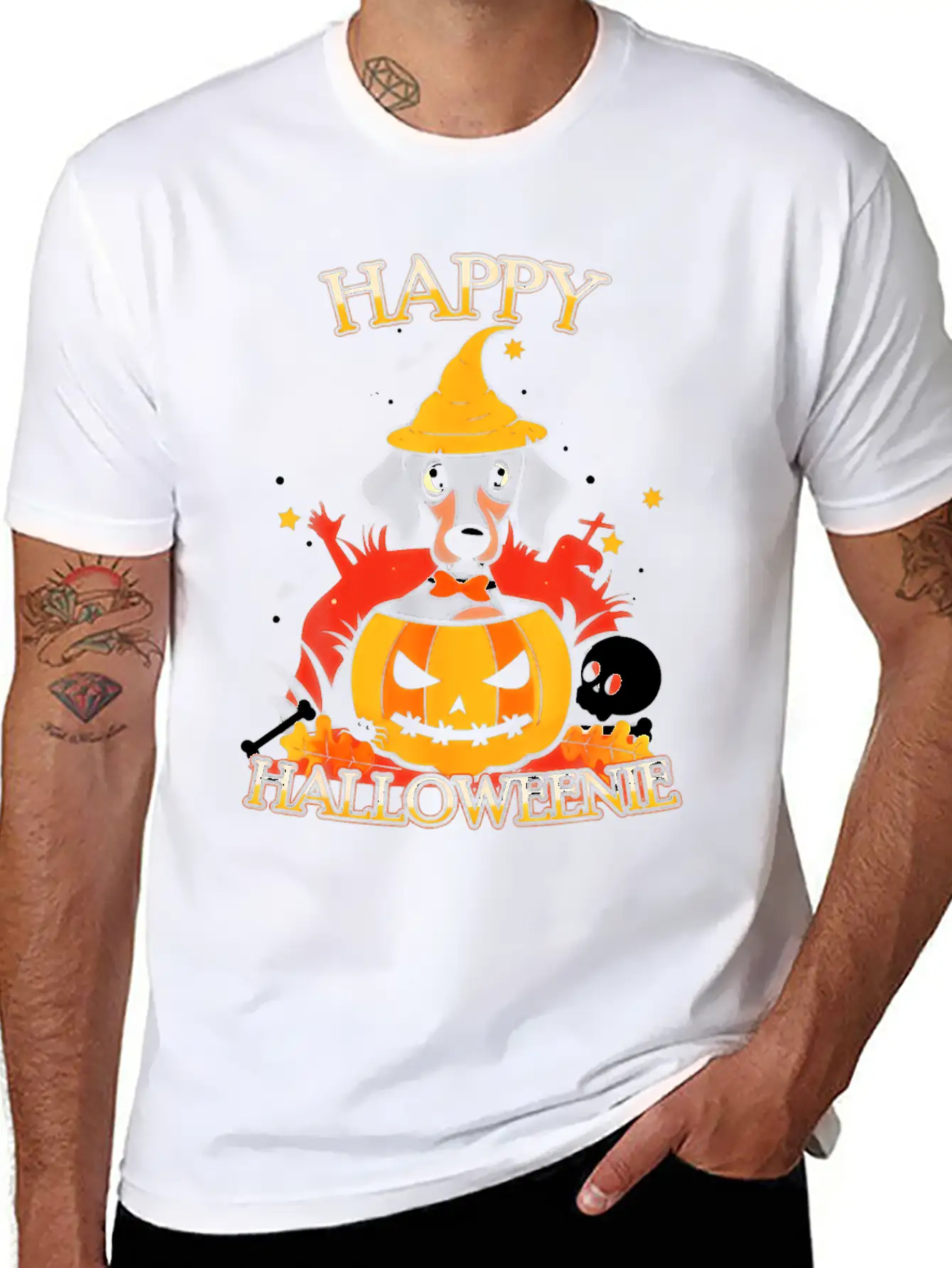 Teckel Halloween Shirt Halloweenie Costume Drôle Modern Fit Casual T-Shirt – Clean And Versatile Design