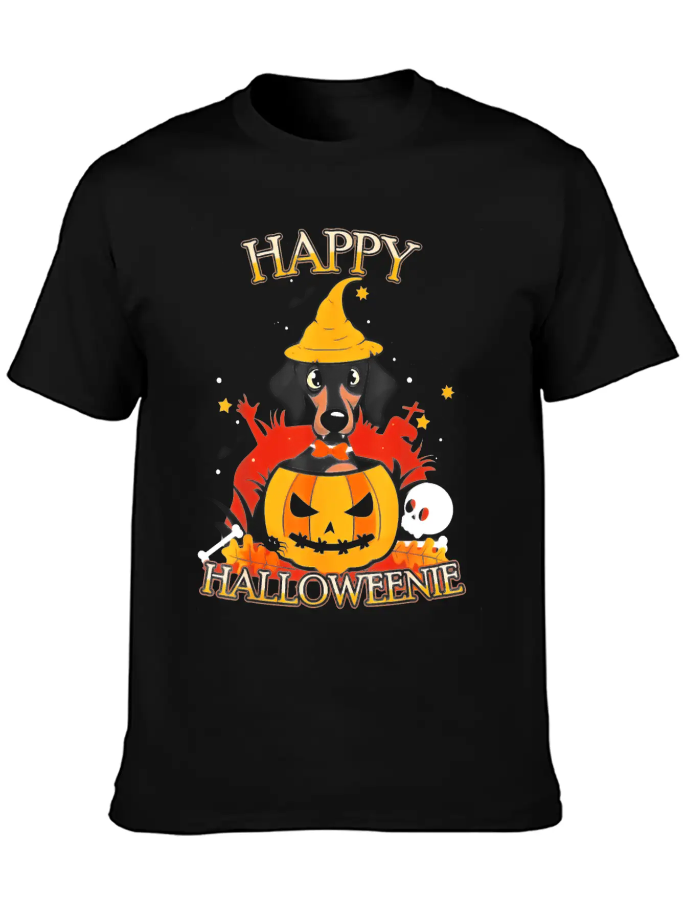 Teckel Halloween Shirt Halloweenie Costume Drôle Modern Fit Casual T-Shirt – Clean And Versatile Design