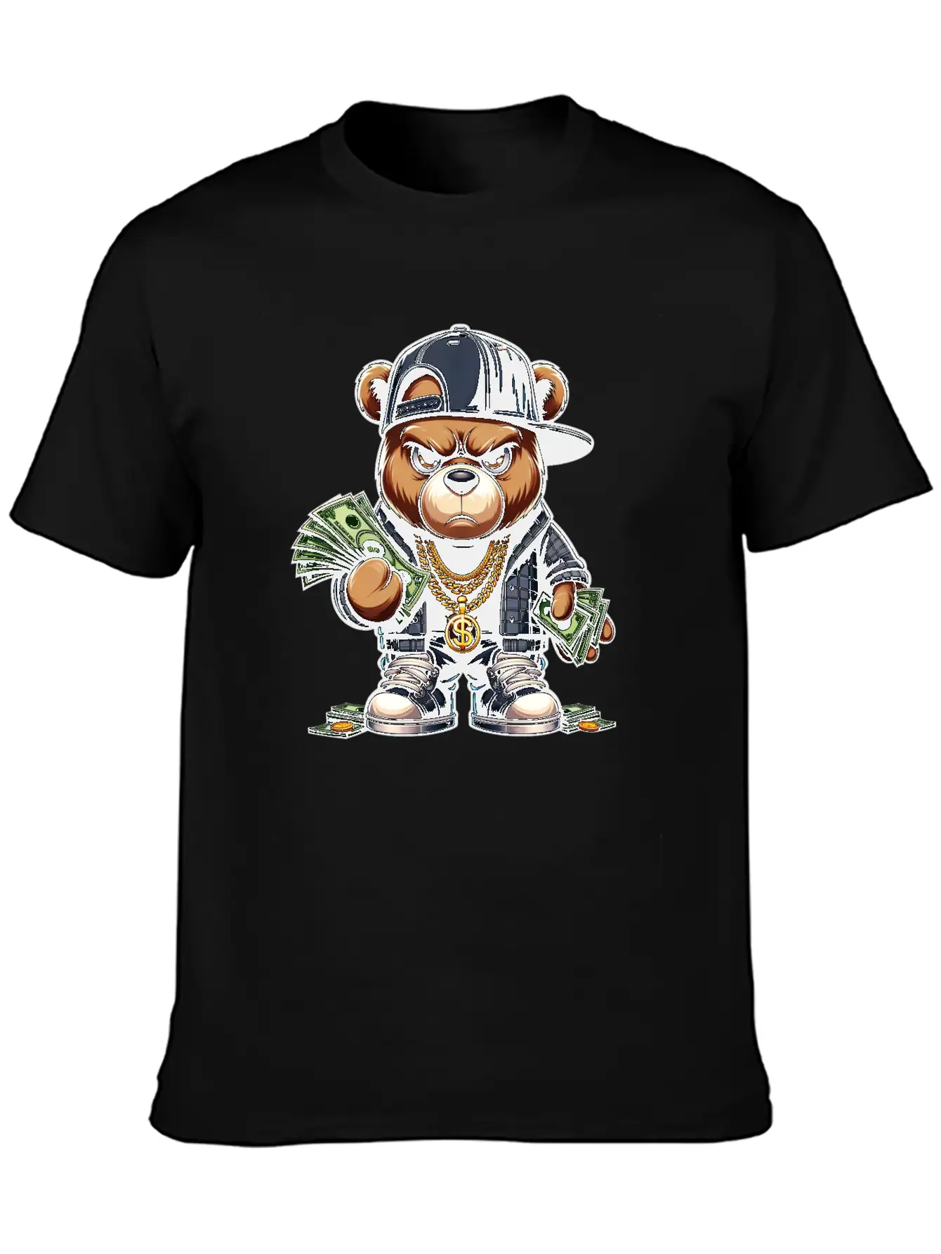 Teddy Bear With Money Relaxed Everyday Tee – Lightweight And Durable Cotton