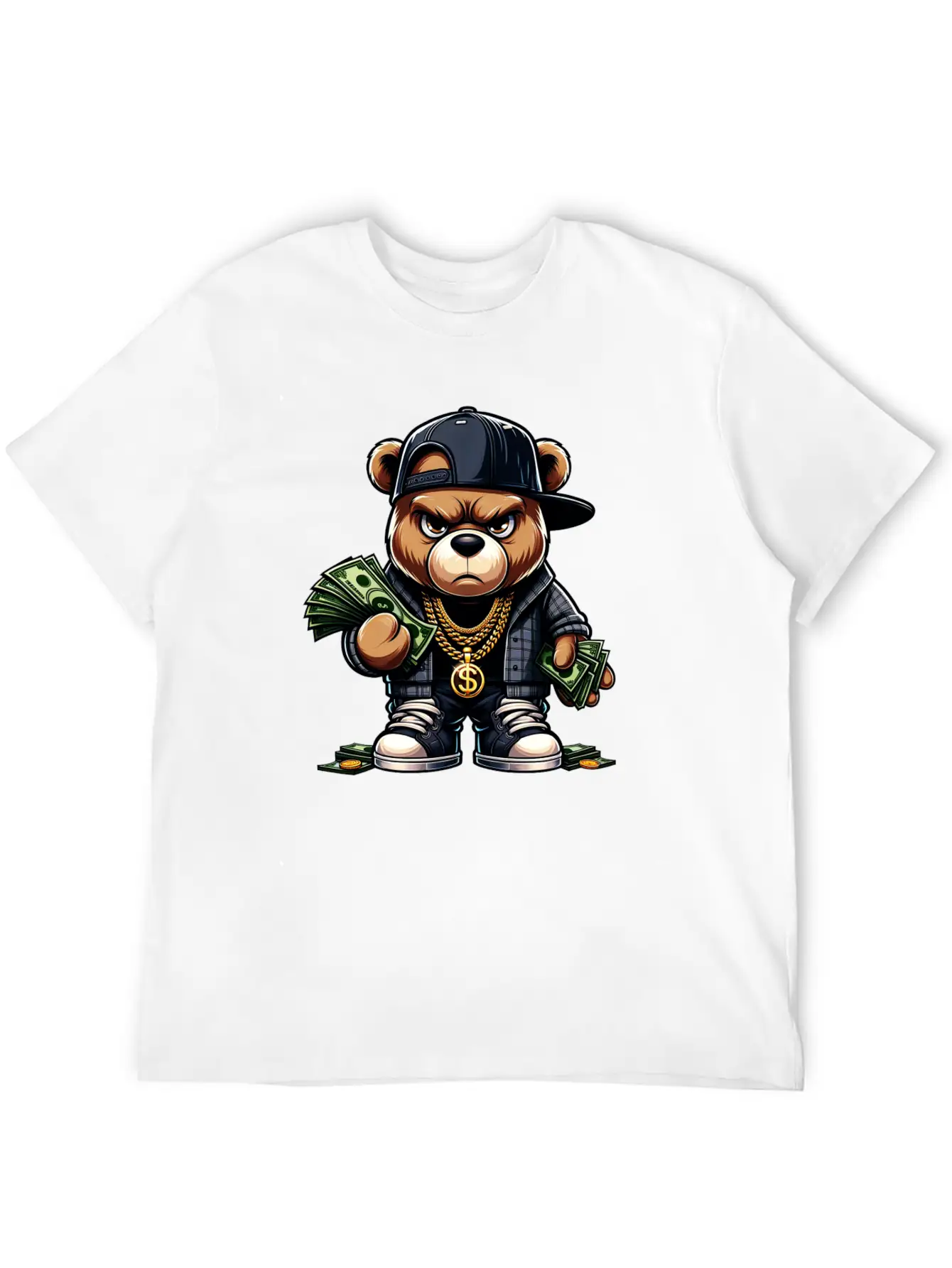 Teddy Bear With Money Relaxed Everyday Tee – Lightweight And Durable Cotton