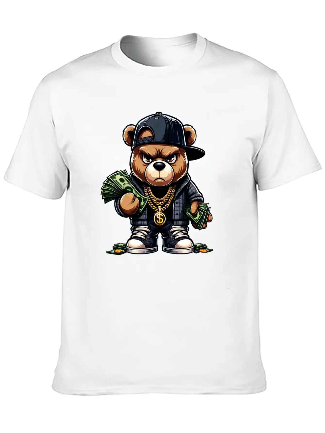 Teddy Bear With Money Relaxed Everyday Tee – Lightweight And Durable Cotton