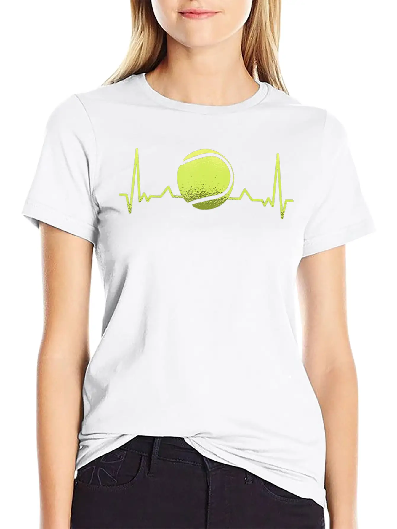 Tennis Heartbeat ECG Tennis Player Tennis Trainer Unisex Casual T-Shirt – Clean Design For Daily Comfort