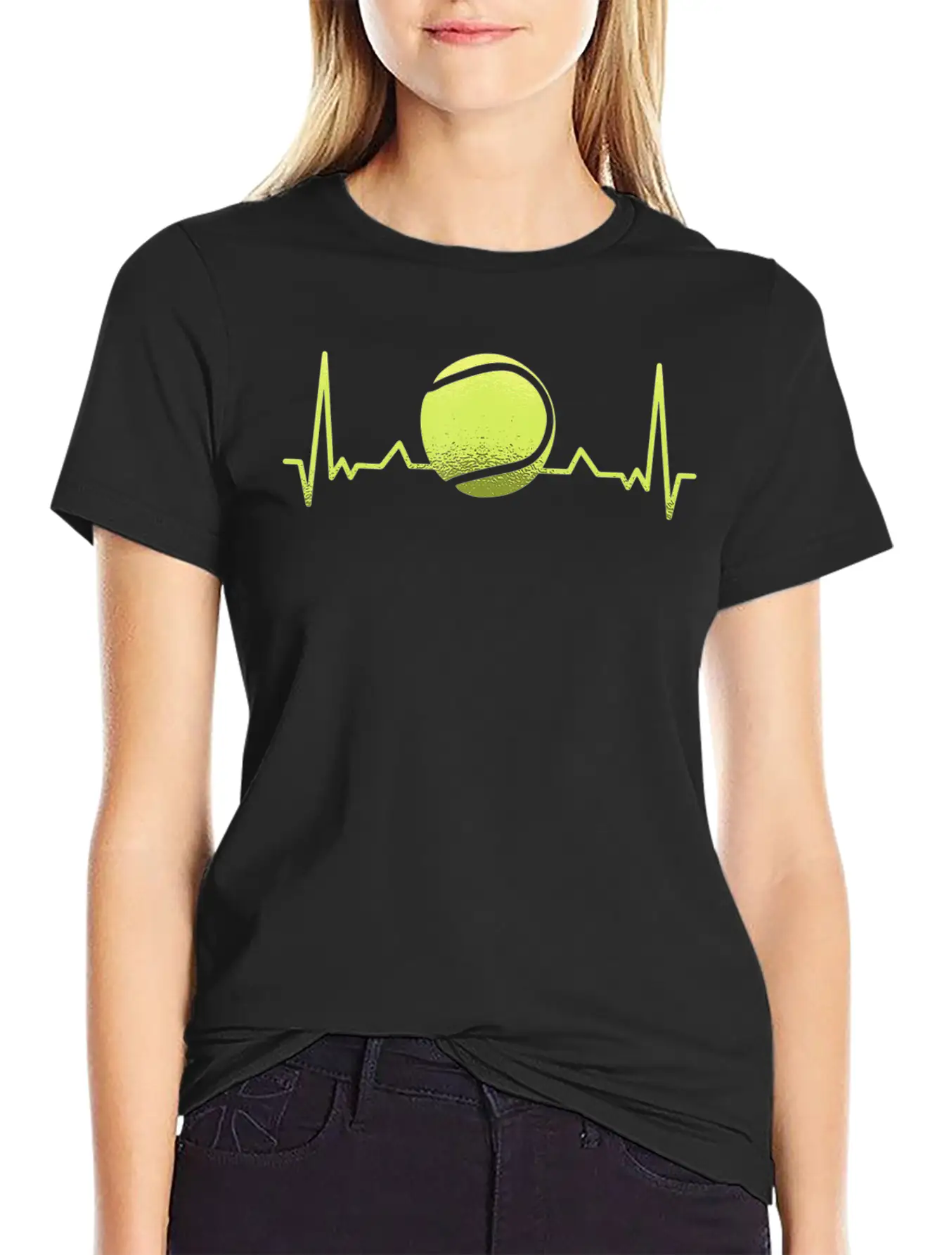 Tennis Heartbeat ECG Tennis Player Tennis Trainer Unisex Casual T-Shirt – Clean Design For Daily Comfort