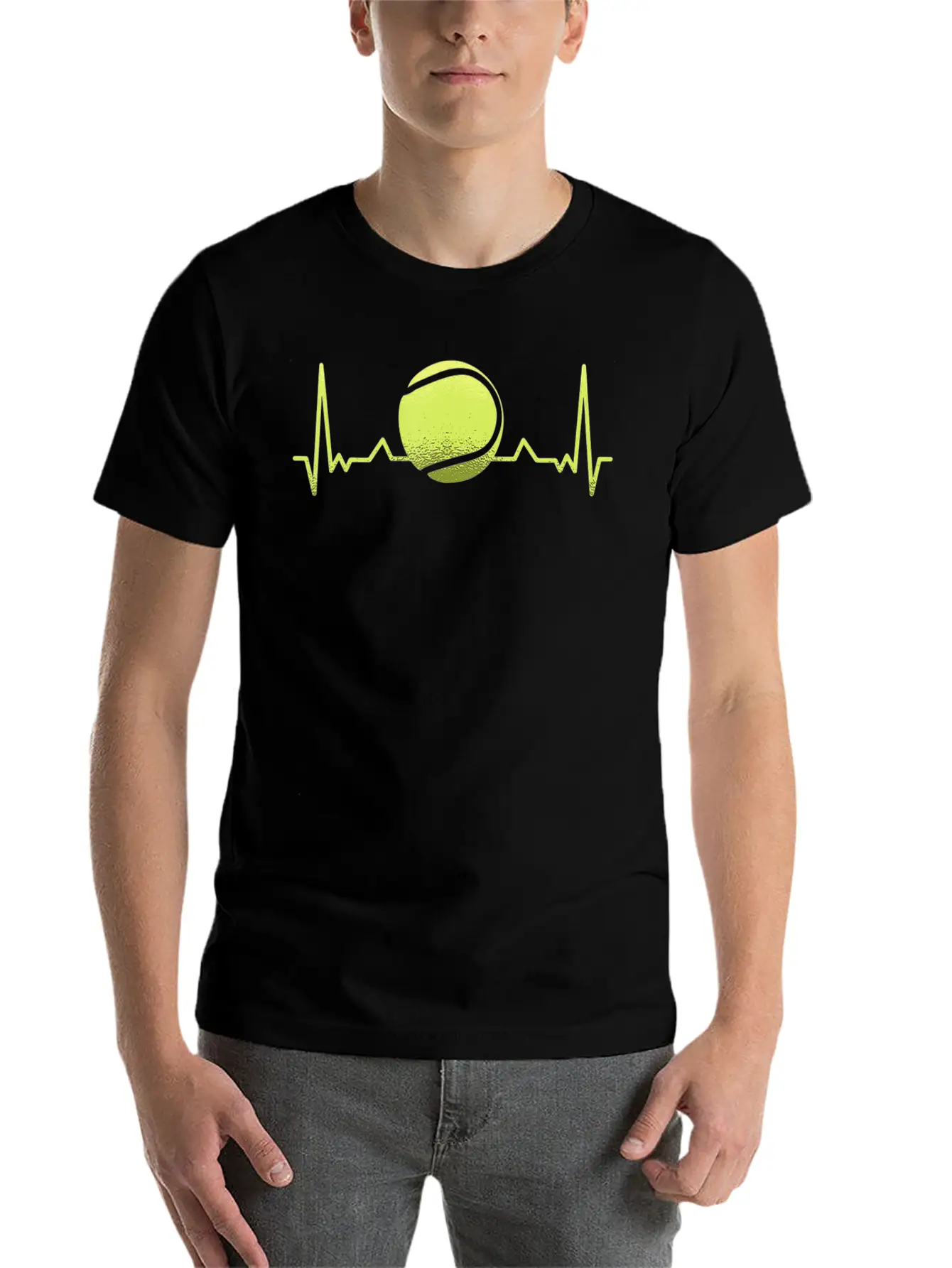 Tennis Heartbeat ECG Tennis Player Tennis Trainer Unisex Casual T-Shirt – Clean Design For Daily Comfort