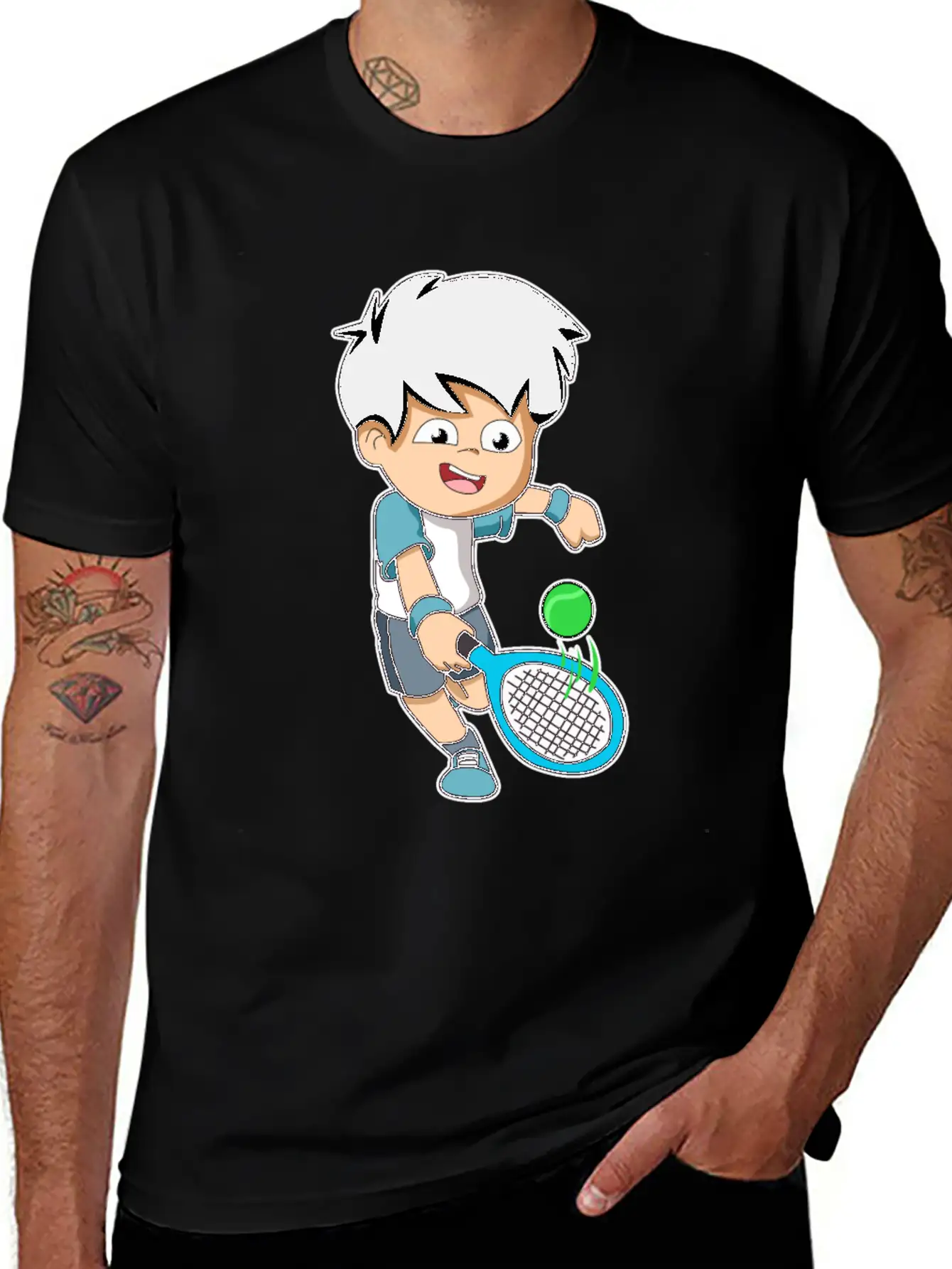 Tennis Player Fun Ball Racket Gift Idea Modern Fit Casual T-Shirt – Clean And Versatile Design