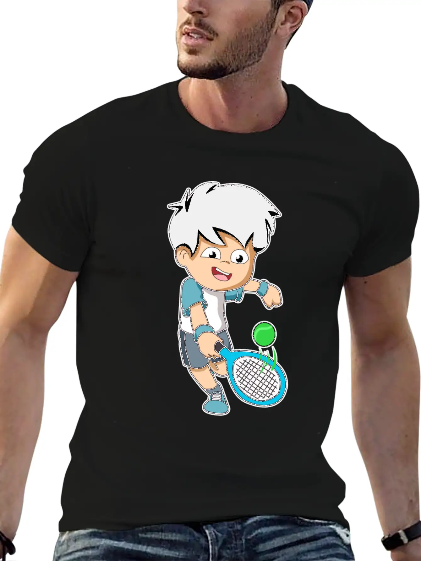 Tennis Player Fun Ball Racket Gift Idea Modern Fit Casual T-Shirt – Clean And Versatile Design