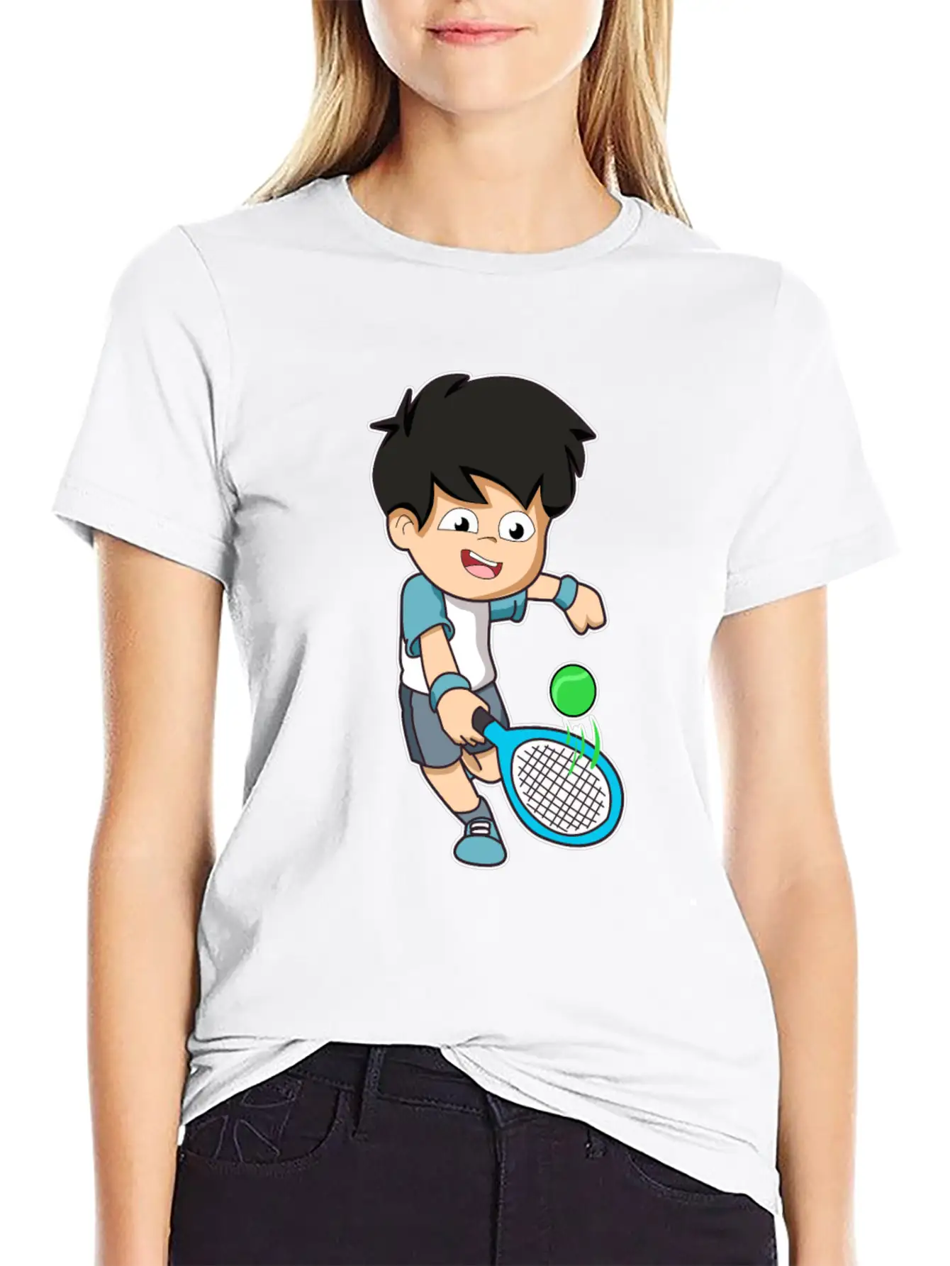 Tennis Player Fun Ball Racket Gift Idea Modern Fit Casual T-Shirt – Clean And Versatile Design