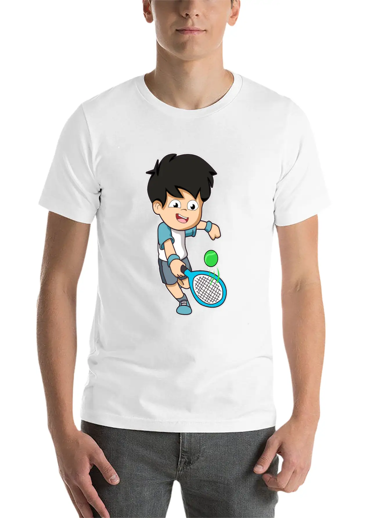 Tennis Player Fun Ball Racket Gift Idea Modern Fit Casual T-Shirt – Clean And Versatile Design