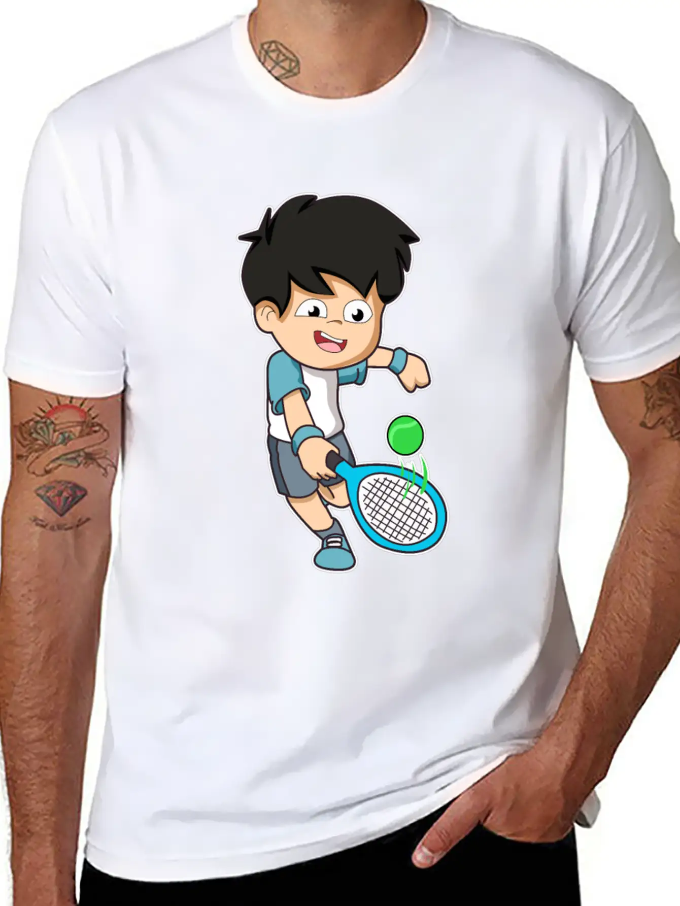 Tennis Player Fun Ball Racket Gift Idea Modern Fit Casual T-Shirt – Clean And Versatile Design