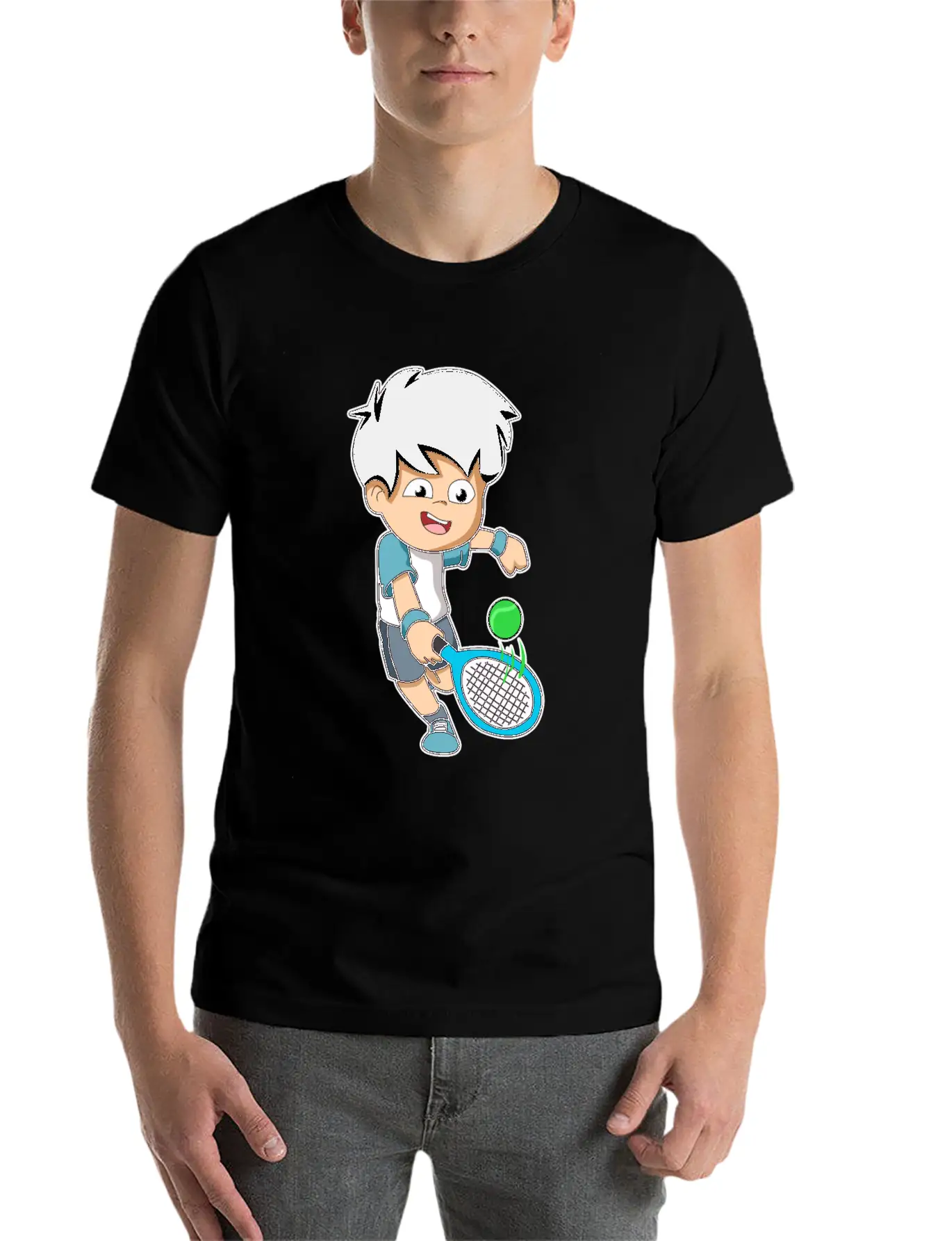 Tennis Player Fun Ball Racket Gift Idea Modern Fit Casual T-Shirt – Clean And Versatile Design