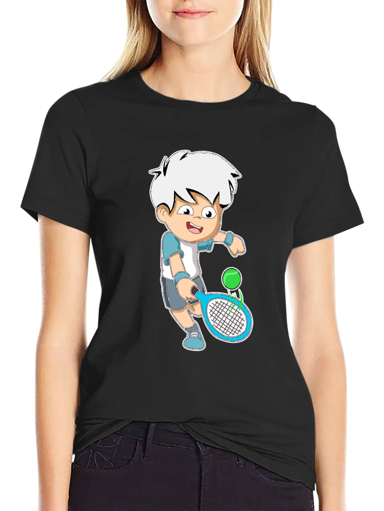 Tennis Player Fun Ball Racket Gift Idea Modern Fit Casual T-Shirt – Clean And Versatile Design