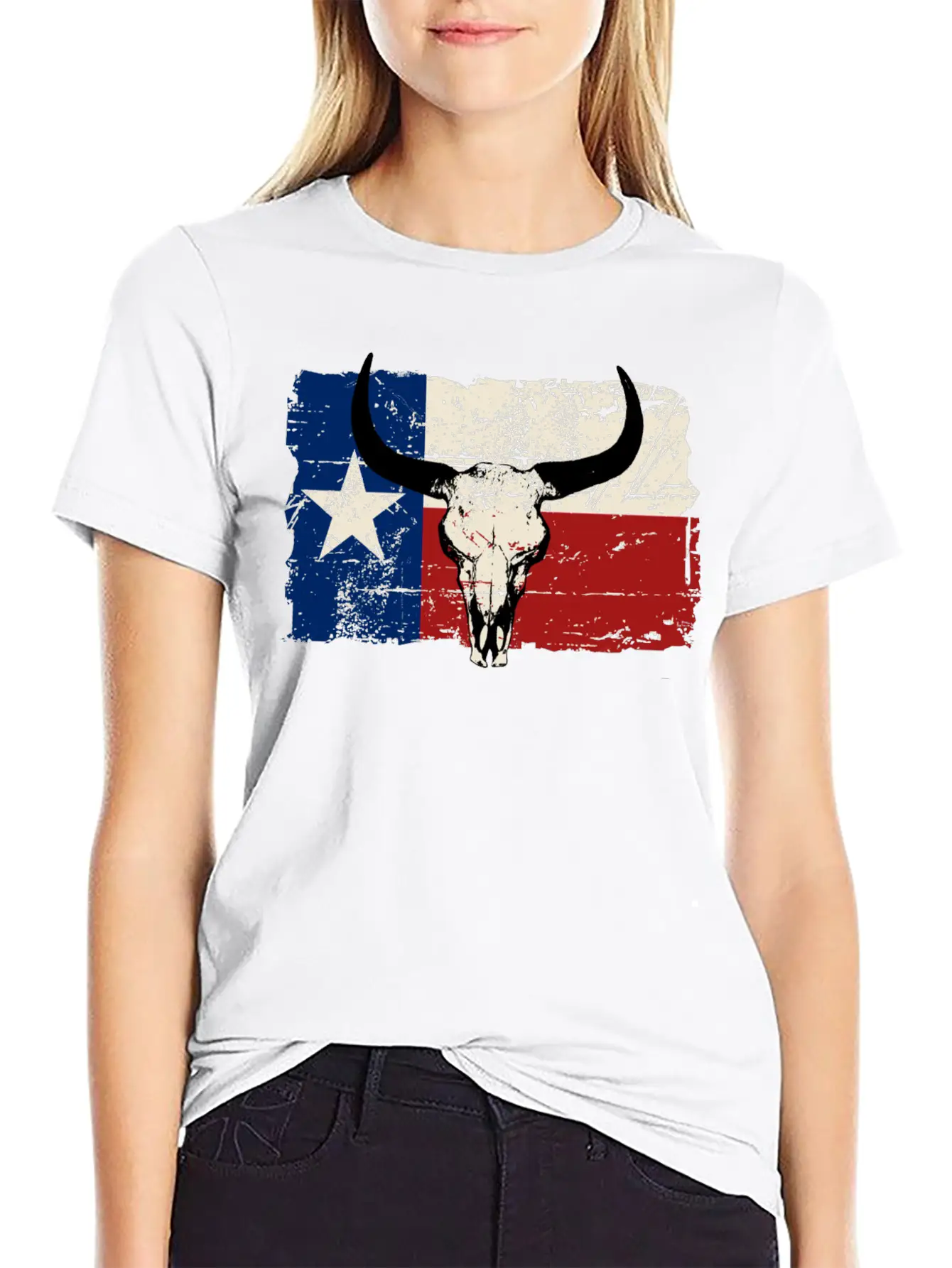Texas Bull Flag - Vintage Look Lightweight Cotton T-Shirt – Daily Comfort Graphic Shirt