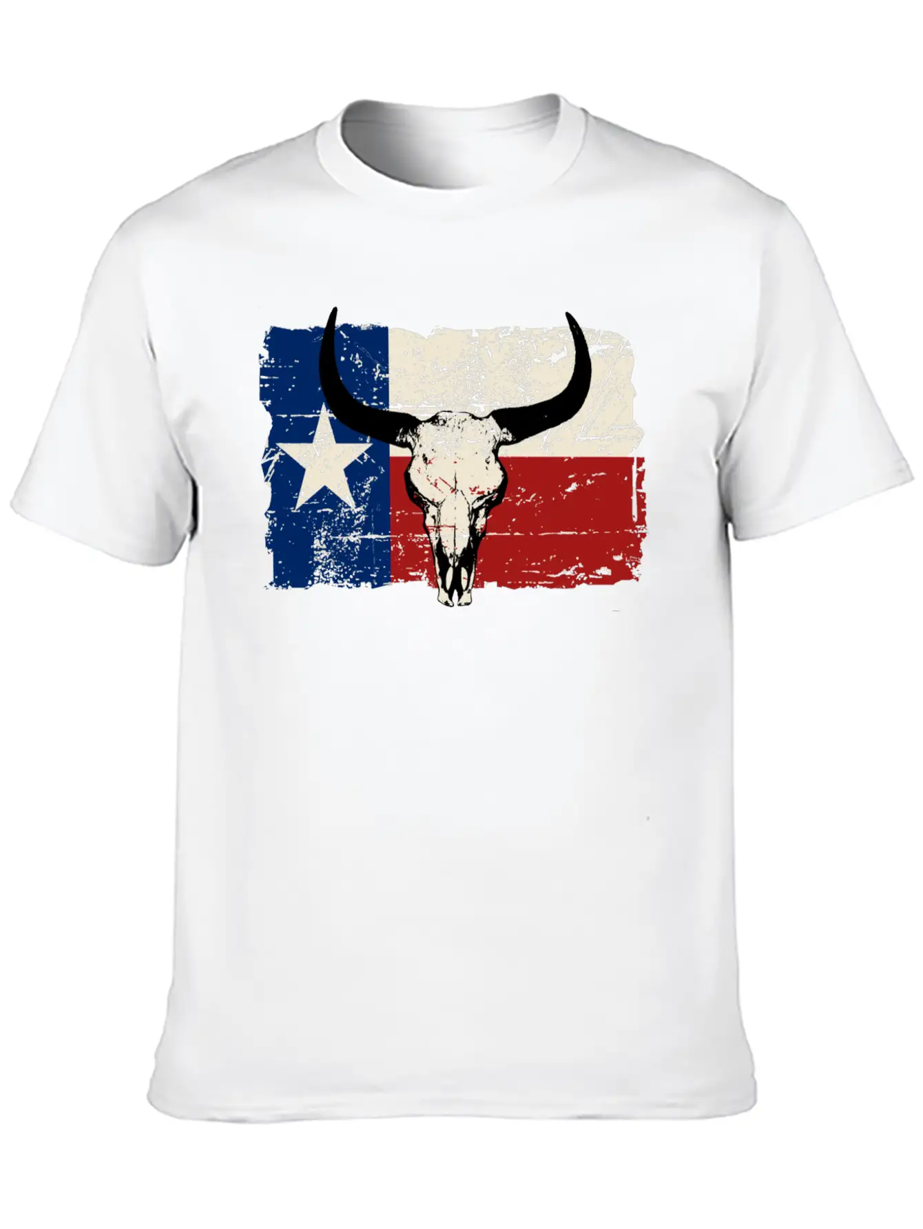 Texas Bull Flag - Vintage Look Lightweight Cotton T-Shirt – Daily Comfort Graphic Shirt