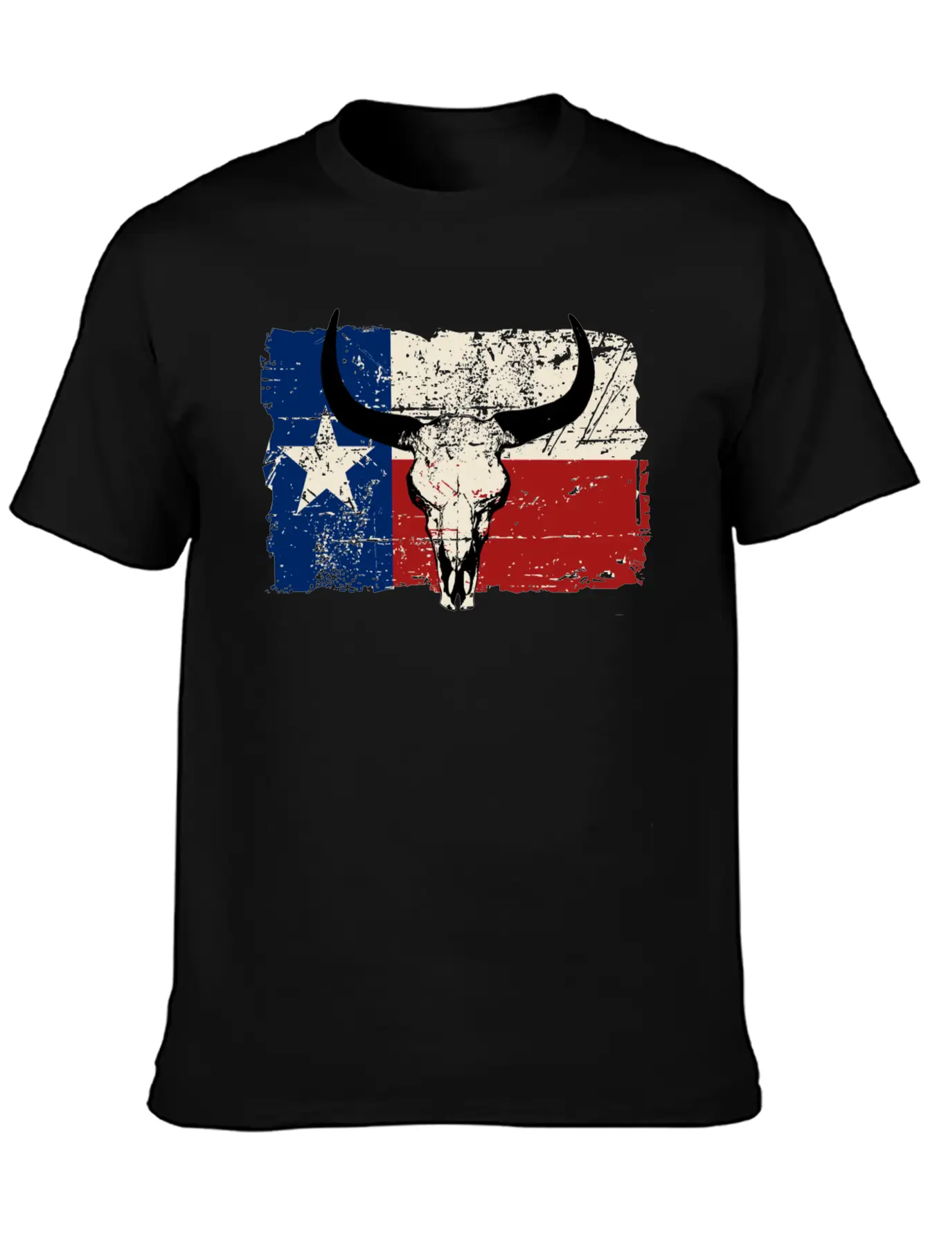 Texas Bull Flag - Vintage Look Lightweight Cotton T-Shirt – Daily Comfort Graphic Shirt