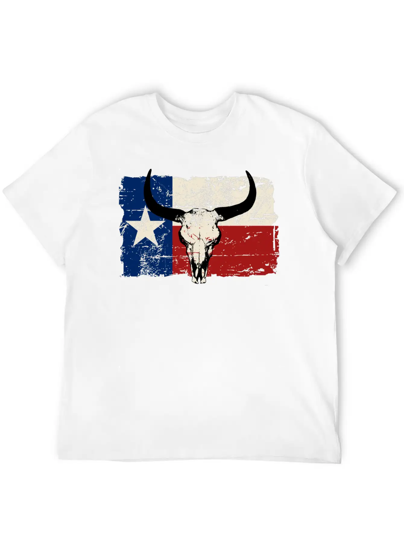 Texas Bull Flag - Vintage Look Lightweight Cotton T-Shirt – Daily Comfort Graphic Shirt