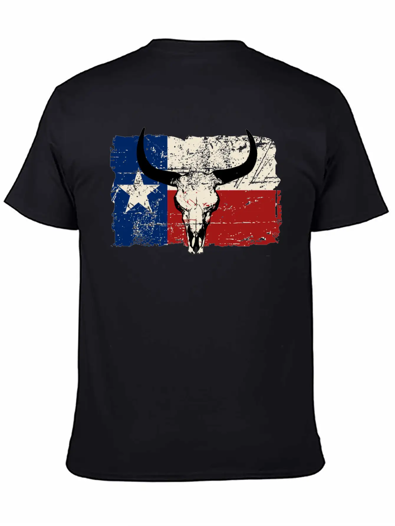 Texas Bull Flag - Vintage Look Lightweight Cotton T-Shirt – Daily Comfort Graphic Shirt