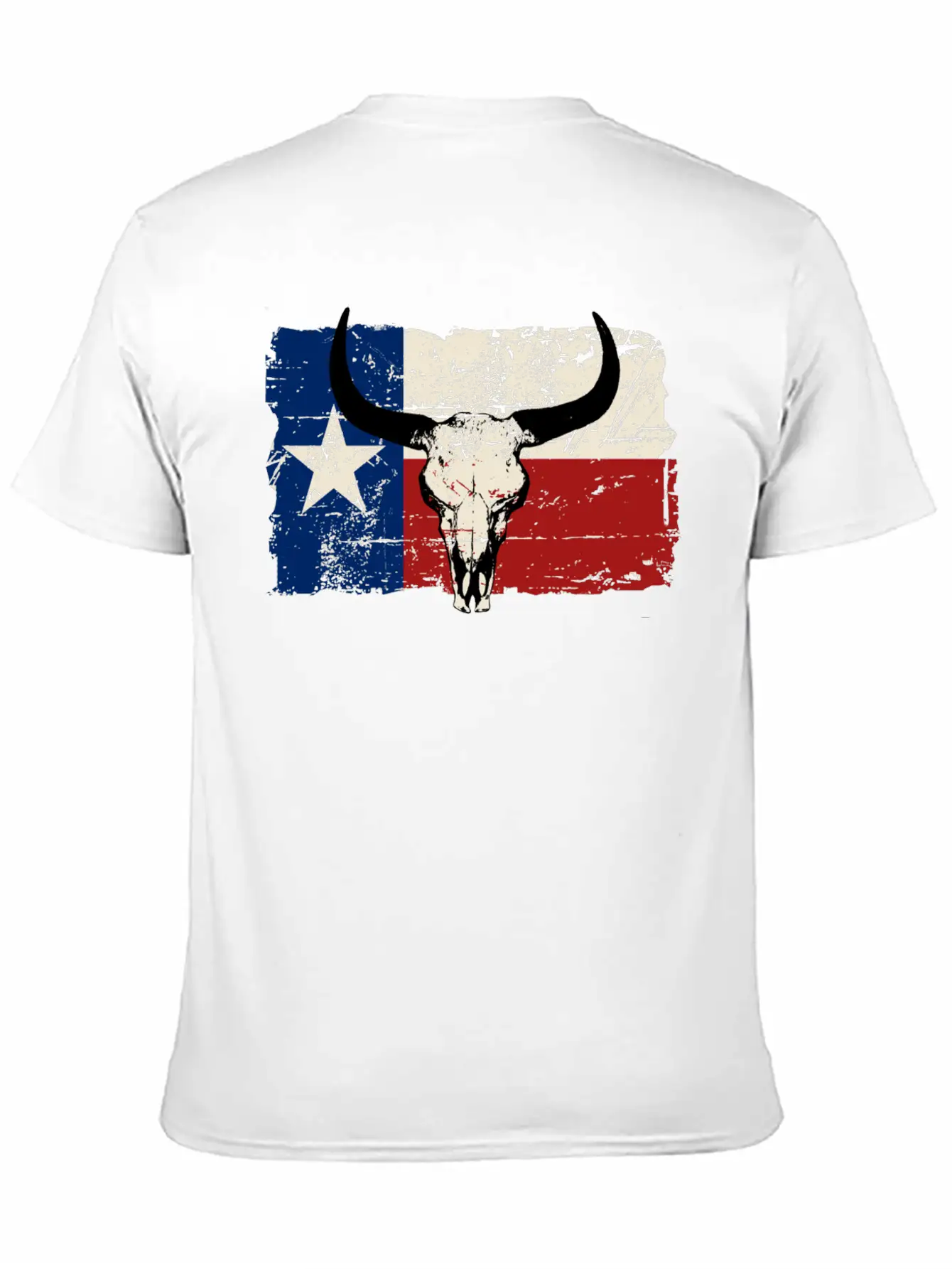 Texas Bull Flag - Vintage Look Lightweight Cotton T-Shirt – Daily Comfort Graphic Shirt