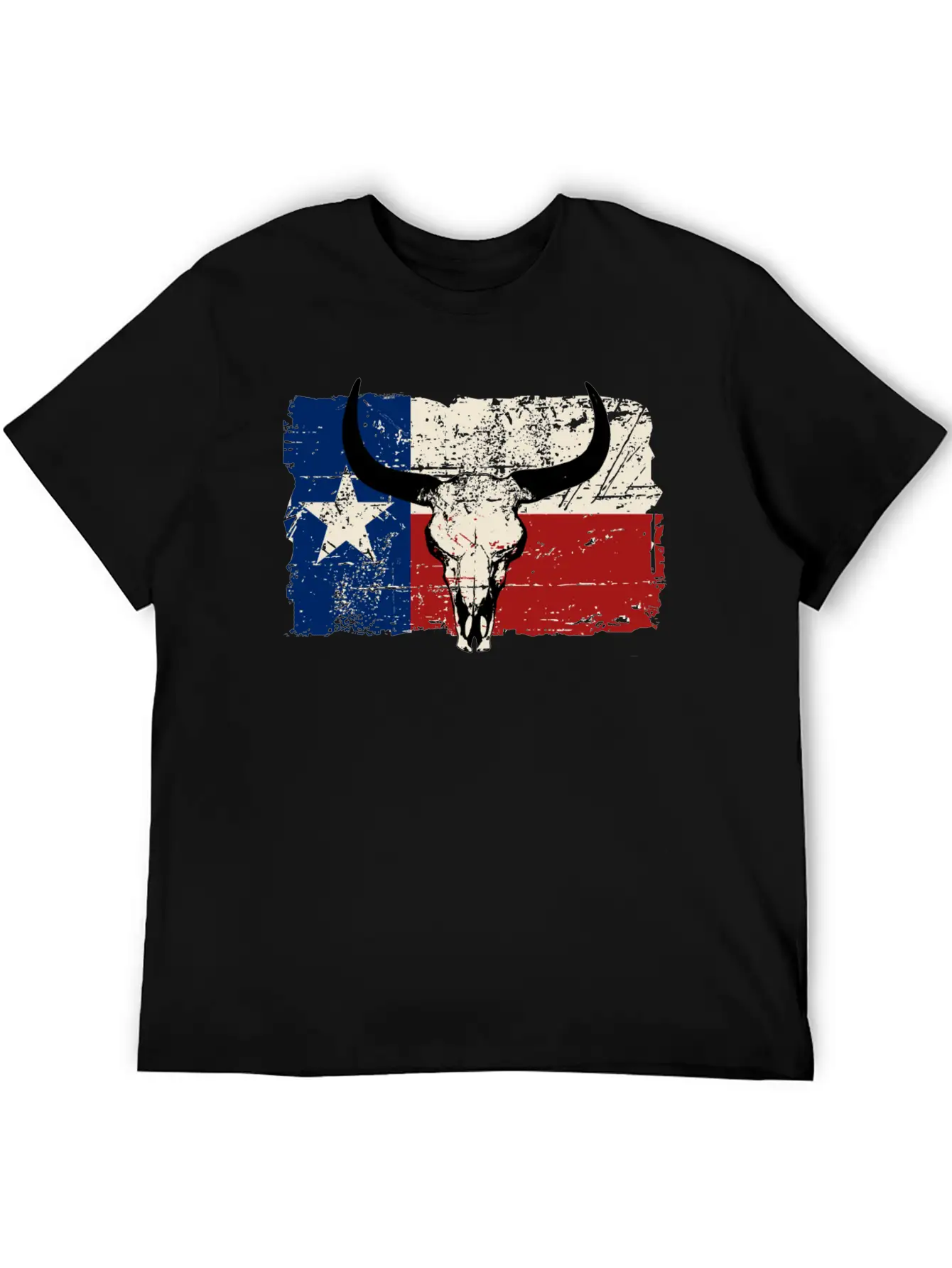 Texas Bull Flag - Vintage Look Lightweight Cotton T-Shirt – Daily Comfort Graphic Shirt