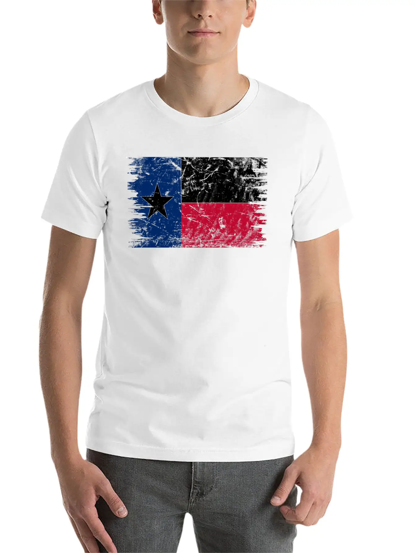 Texas Distressed State Flag Modern Fit Casual T-Shirt – Clean And Versatile Design