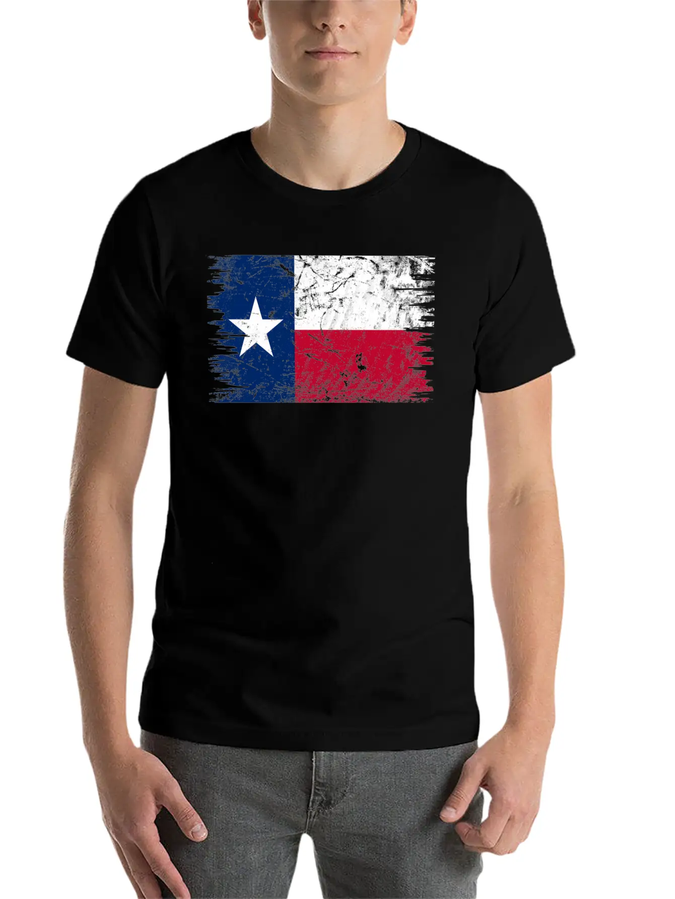 Texas Distressed State Flag Modern Fit Casual T-Shirt – Clean And Versatile Design