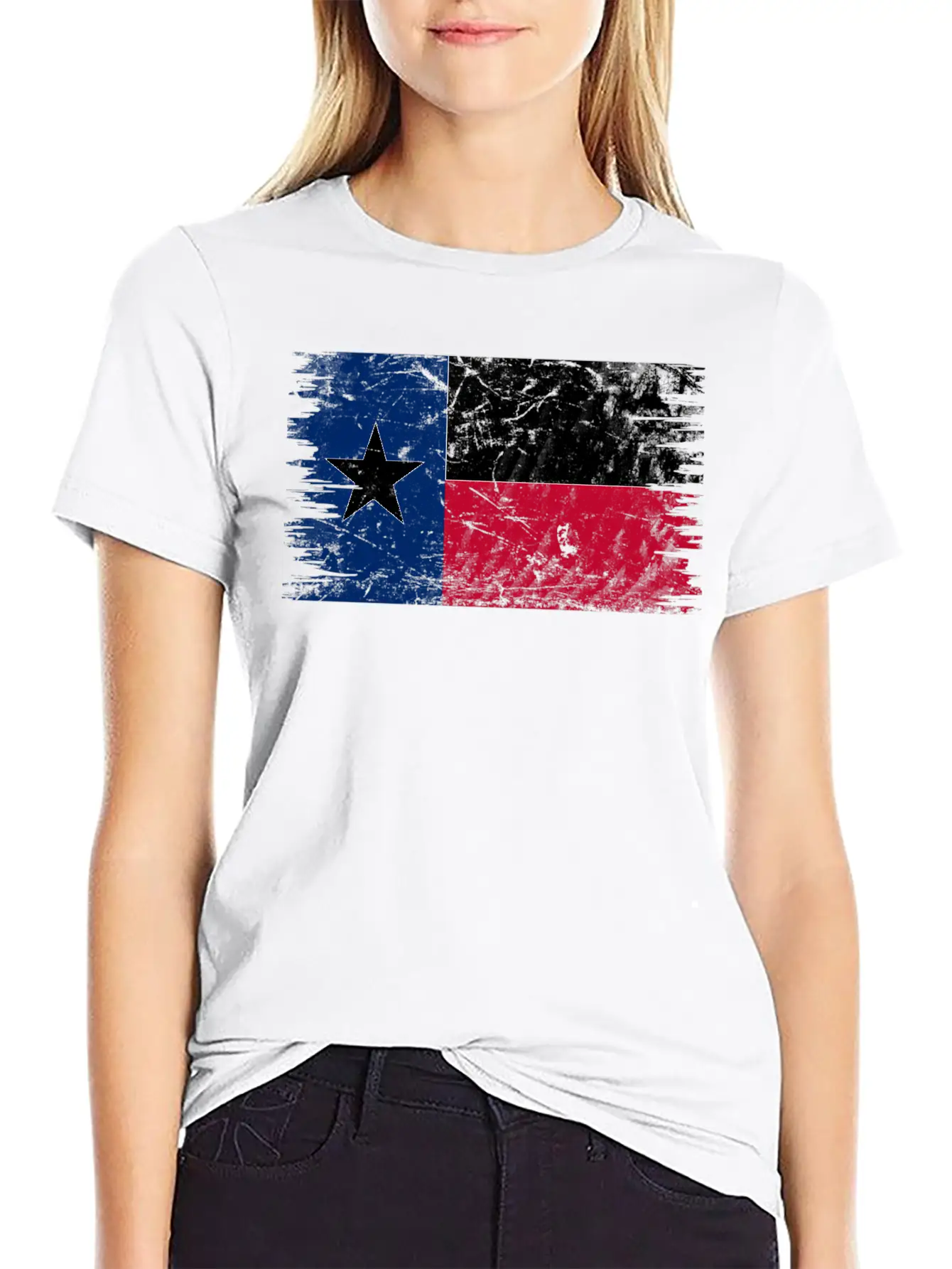 Texas Distressed State Flag Modern Fit Casual T-Shirt – Clean And Versatile Design